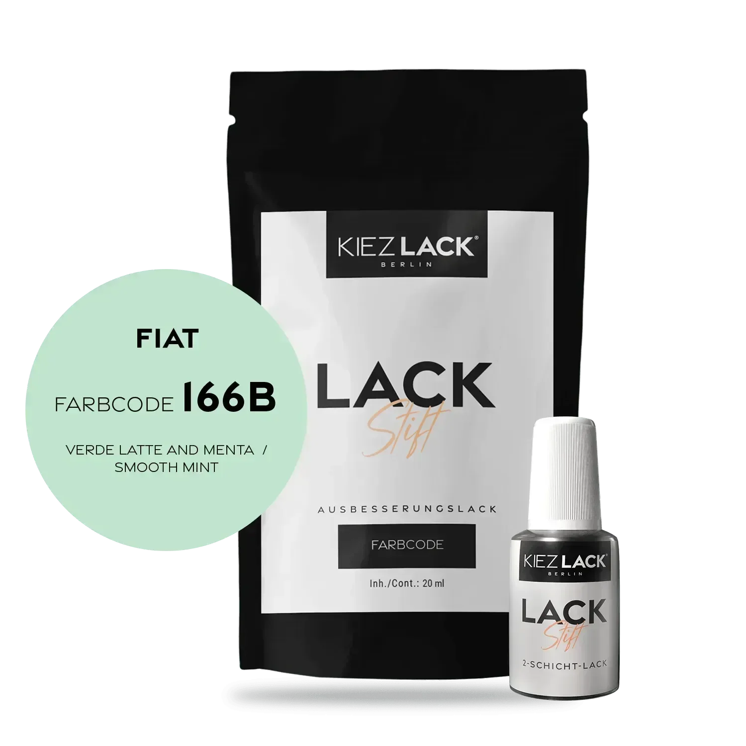 Kiezlack Lackstift Autolack Lackstift FIAT 166B VERDE LATTE AND MENTA