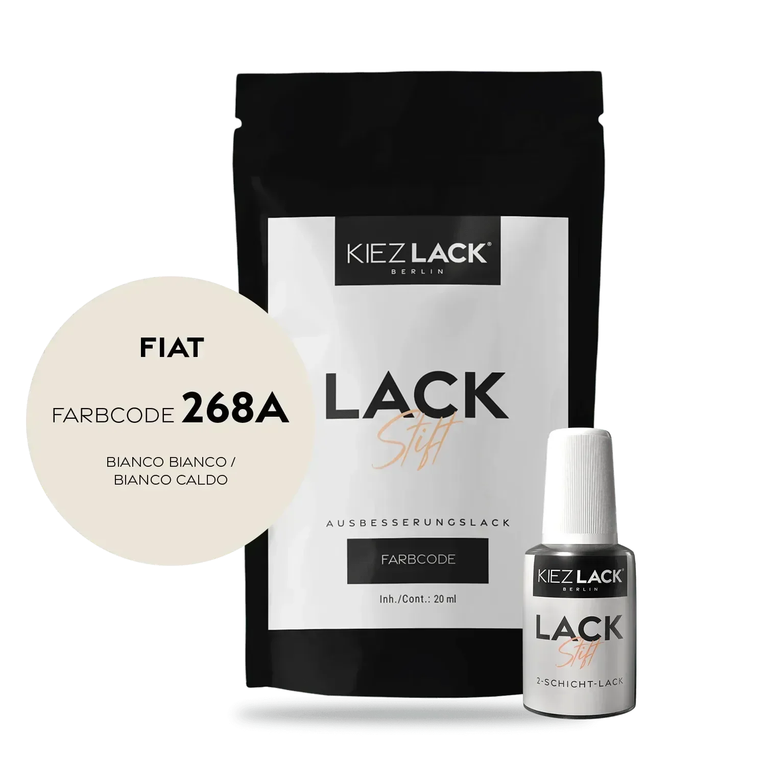 Kiezlack Lackstift Autolack Lackstift FIAT 268A BIANCO BIANCO