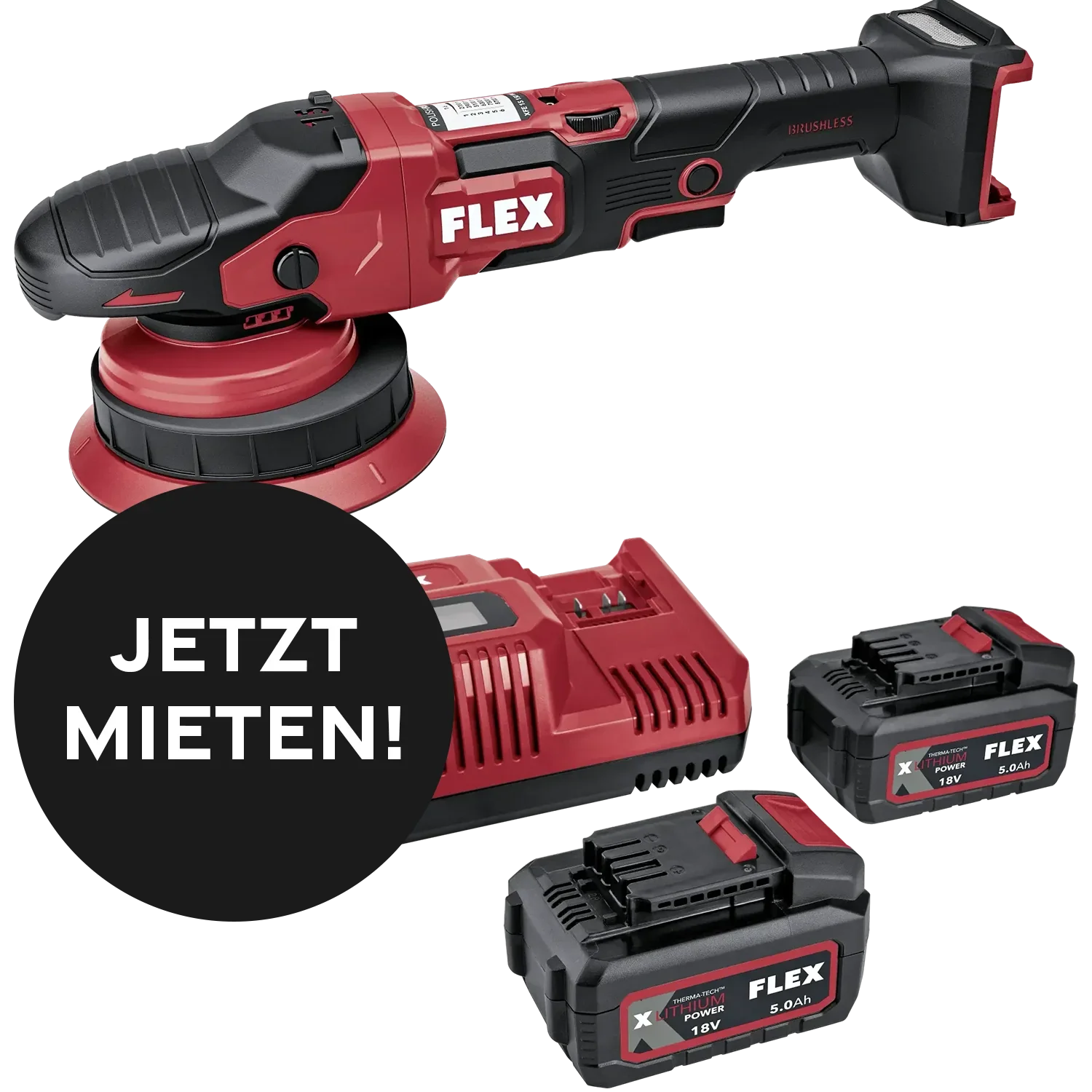 Kiezlack MIETGERÄT Exzenterpoliermaschine FLEX Akkubetrieben