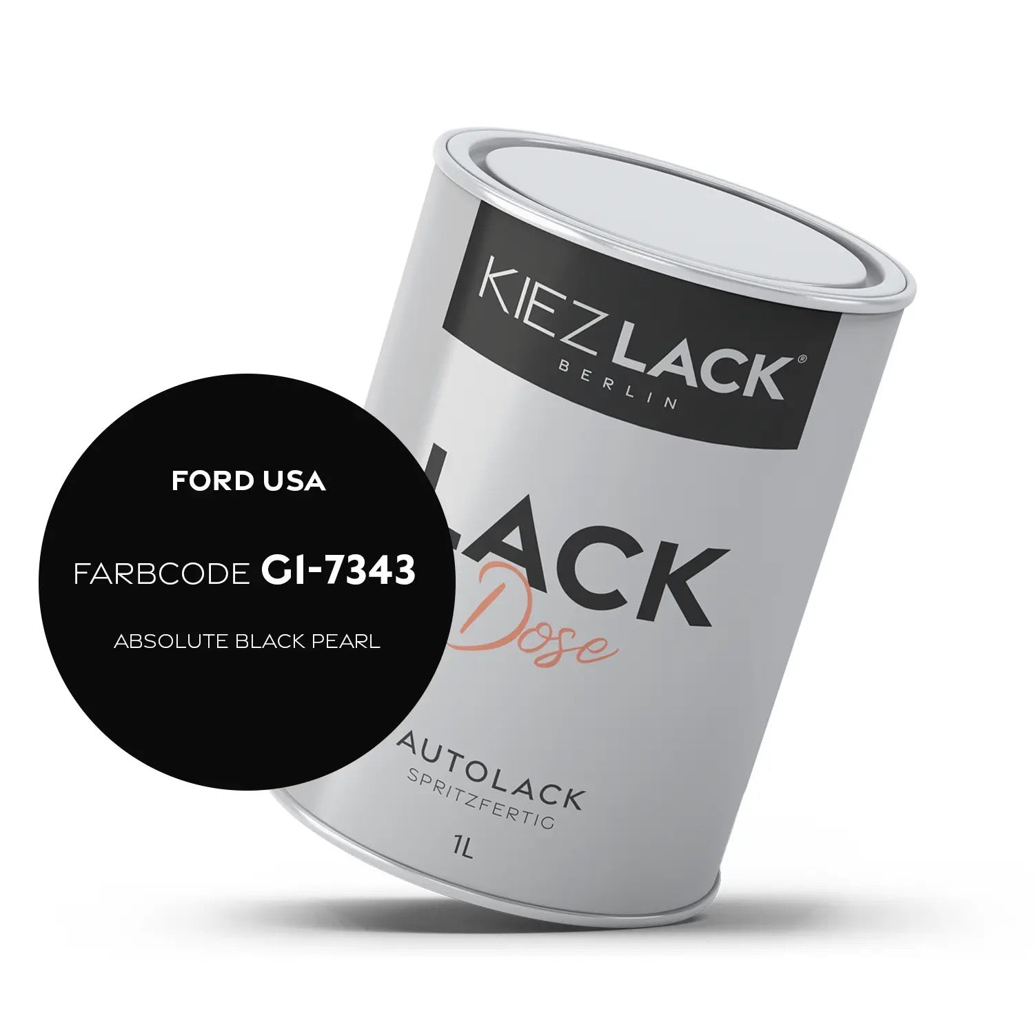 Kiezlack 1K Autolack Lackdose Basislack spritzfertig FORD USA G1-7343 ABSOLUTE BLACK PEARL
