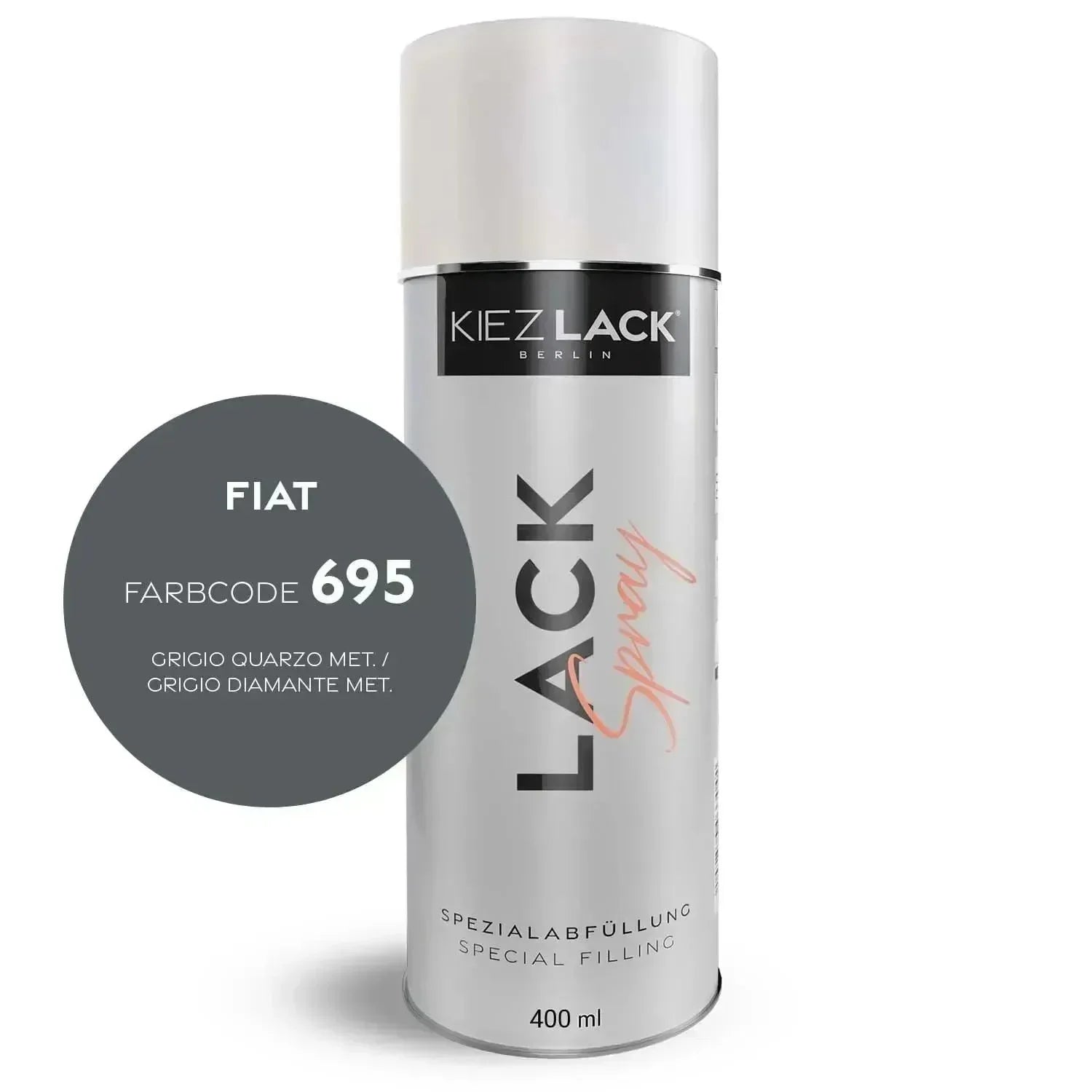 Kiezlack Lackspray Autolack Spraydose FIAT 695 GRIGIO QUARZO MET.