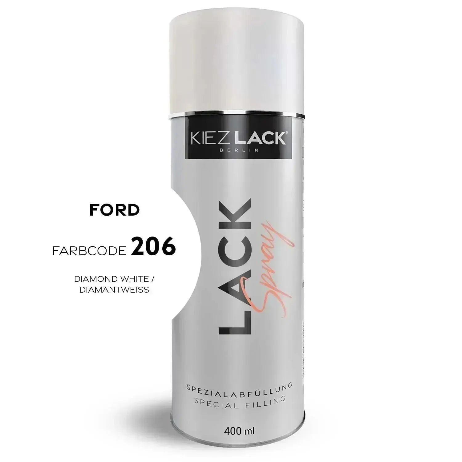 Kiezlack Lackspray Autolack Spraydose FORD 206 DIAMOND WHITE