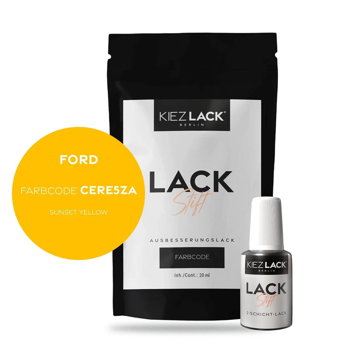 Kiezlack Autolack Lackstift FORD CERE5ZA SUNSET YELLOW
