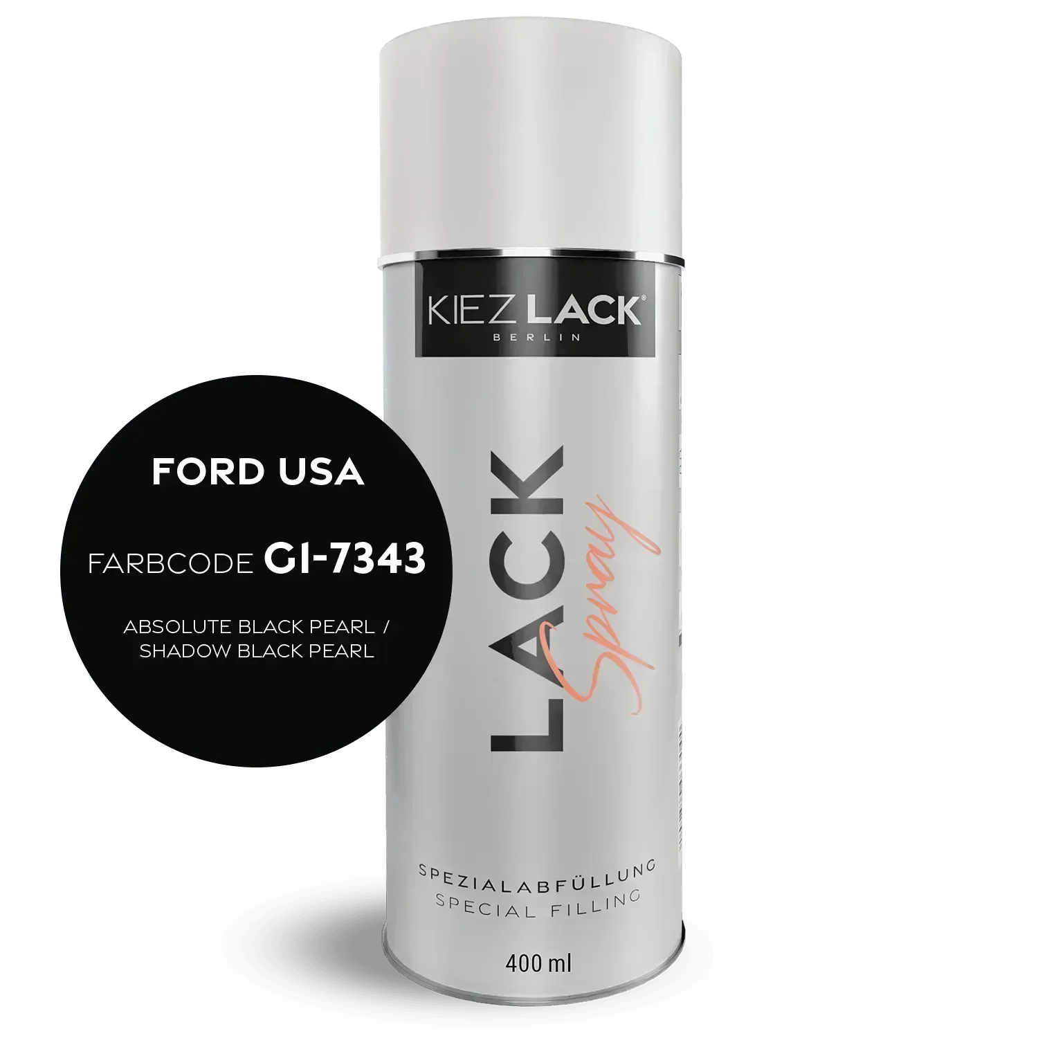 Kiezlack Lackspray Autolack Spraydose FORD USA G1-7343 ABSOLUTE BLACK PEARL Lackspray