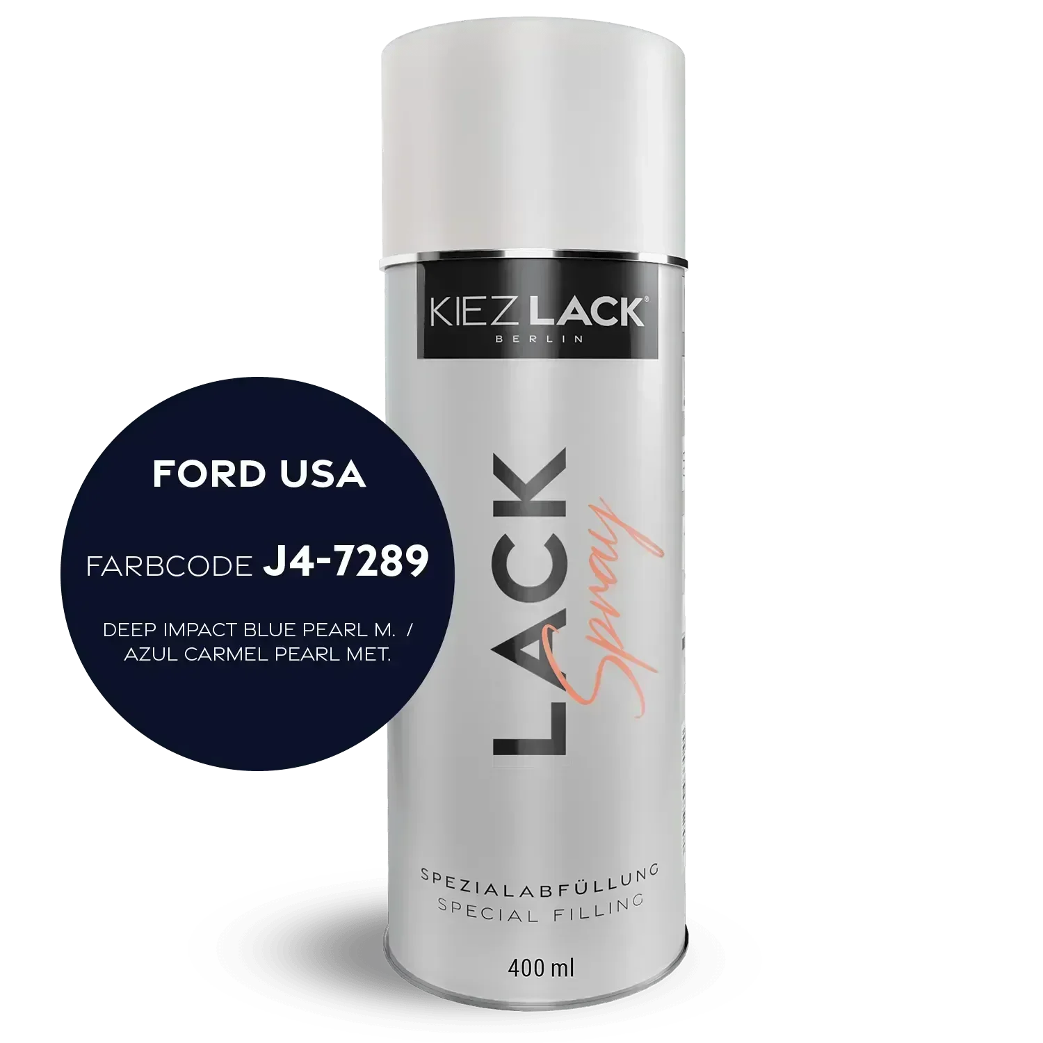 Kiezlack Lackspray Autolack Spraydose FORD USA J4-7289 DEEP IMPACT BLUE PEARL M. Lackspray