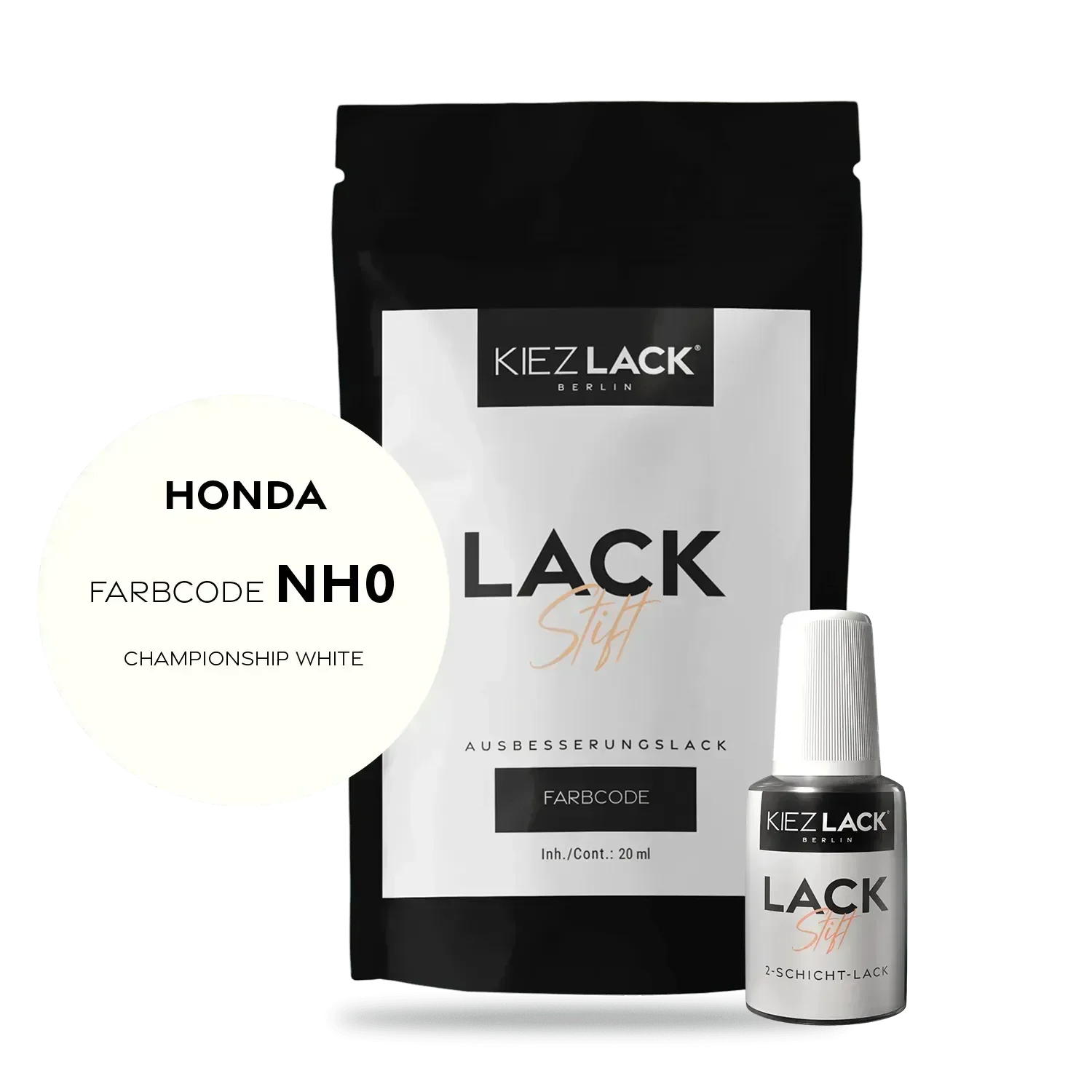 Kiezlack Lackstift Autolack Lackstift HONDA NH0 CHAMPIONSHIP WHITE