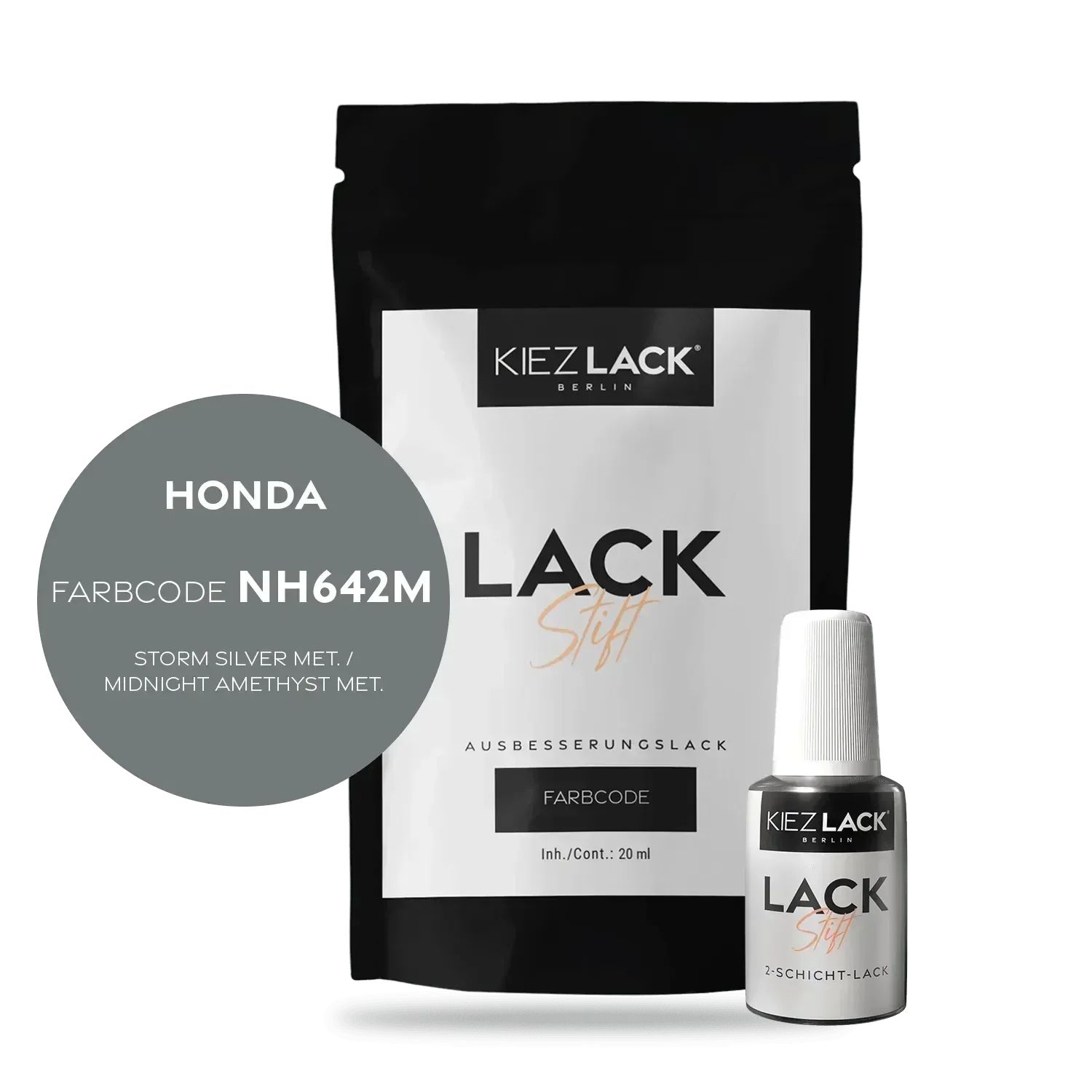 Kiezlack Lackstift Autolack Lackstift HONDA NH642M STORM SILVER MET.