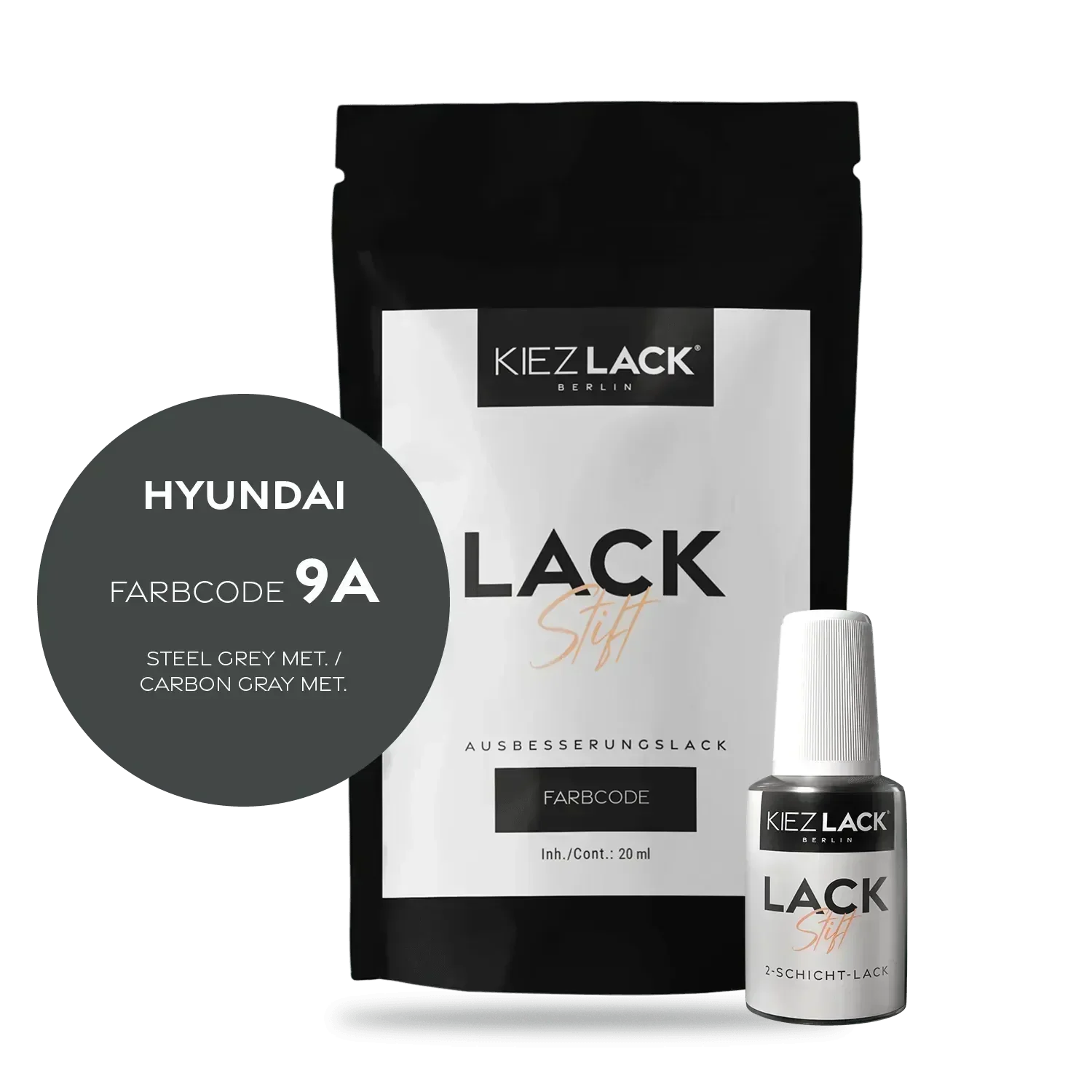 Kiezlack Lackstift Autolack Lackstift HYUNDAI 9a STEEL GREY MET.
