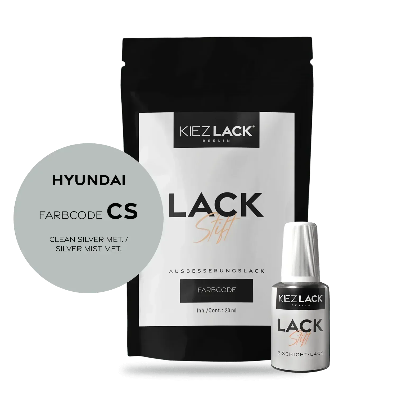 Kiezlack Lackstift Autolack Lackstift HYUNDAI CS CLEAN SILVER MET.