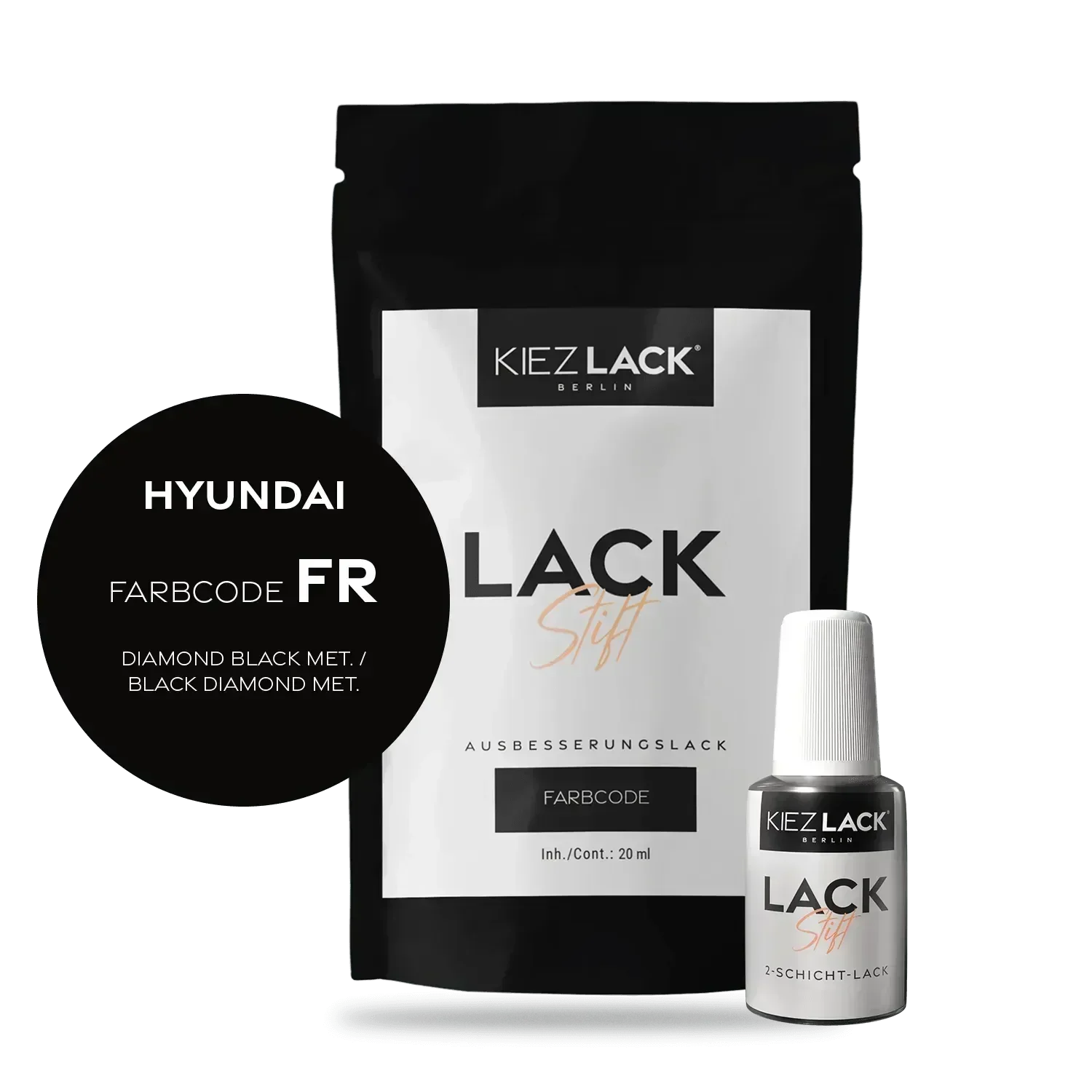 Kiezlack Lackstift Autolack Lackstift HYUNDAI FR DIAMOND BLACK MET.