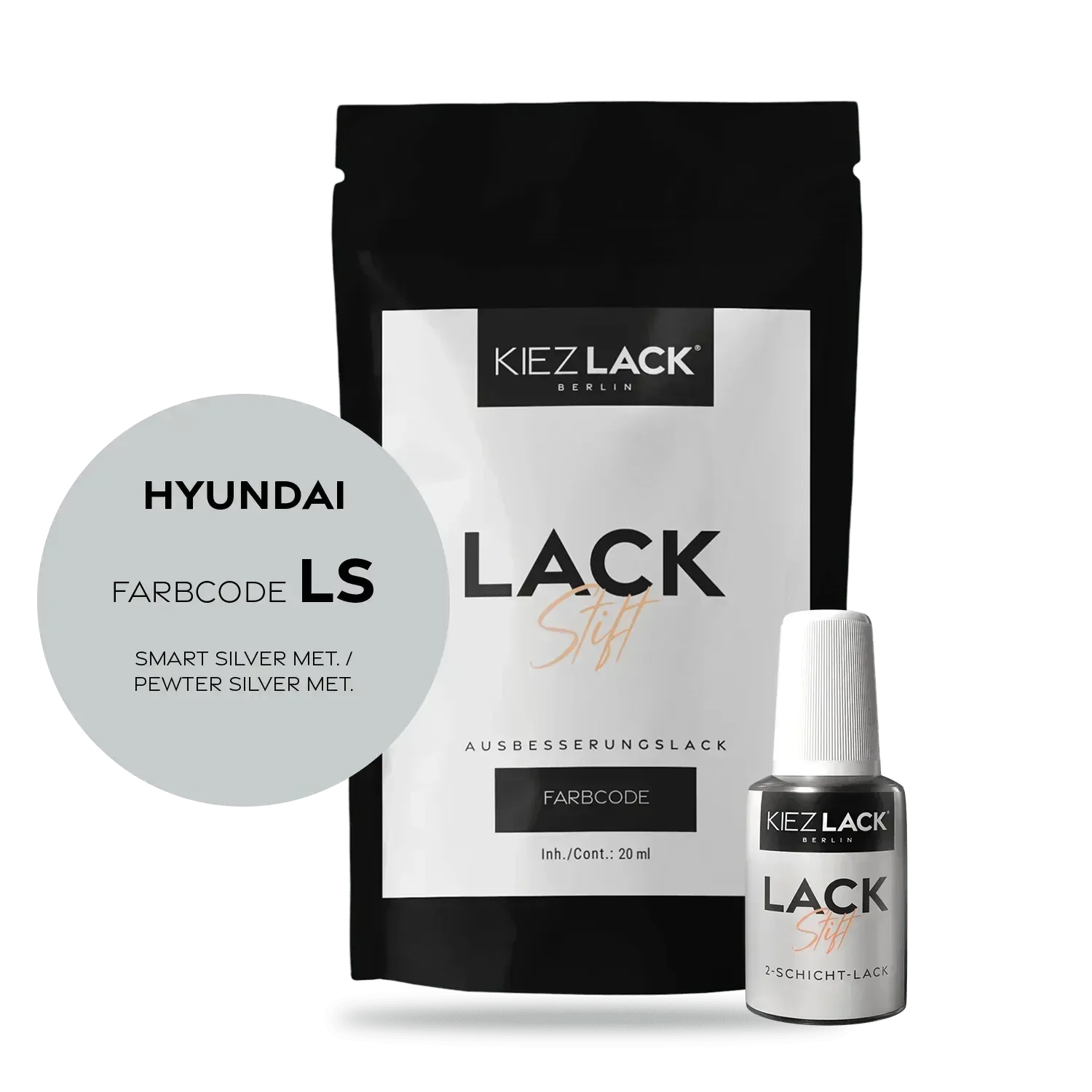 Kiezlack Lackstift Autolack Lackstift HYUNDAI LS SMART SILVER MET.