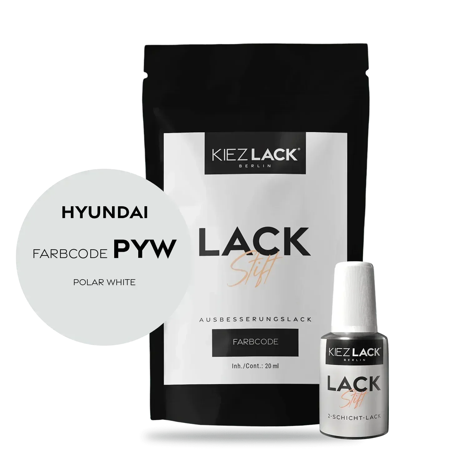 Kiezlack Lackstift Autolack Lackstift HYUNDAI PYW POLAR WHITE