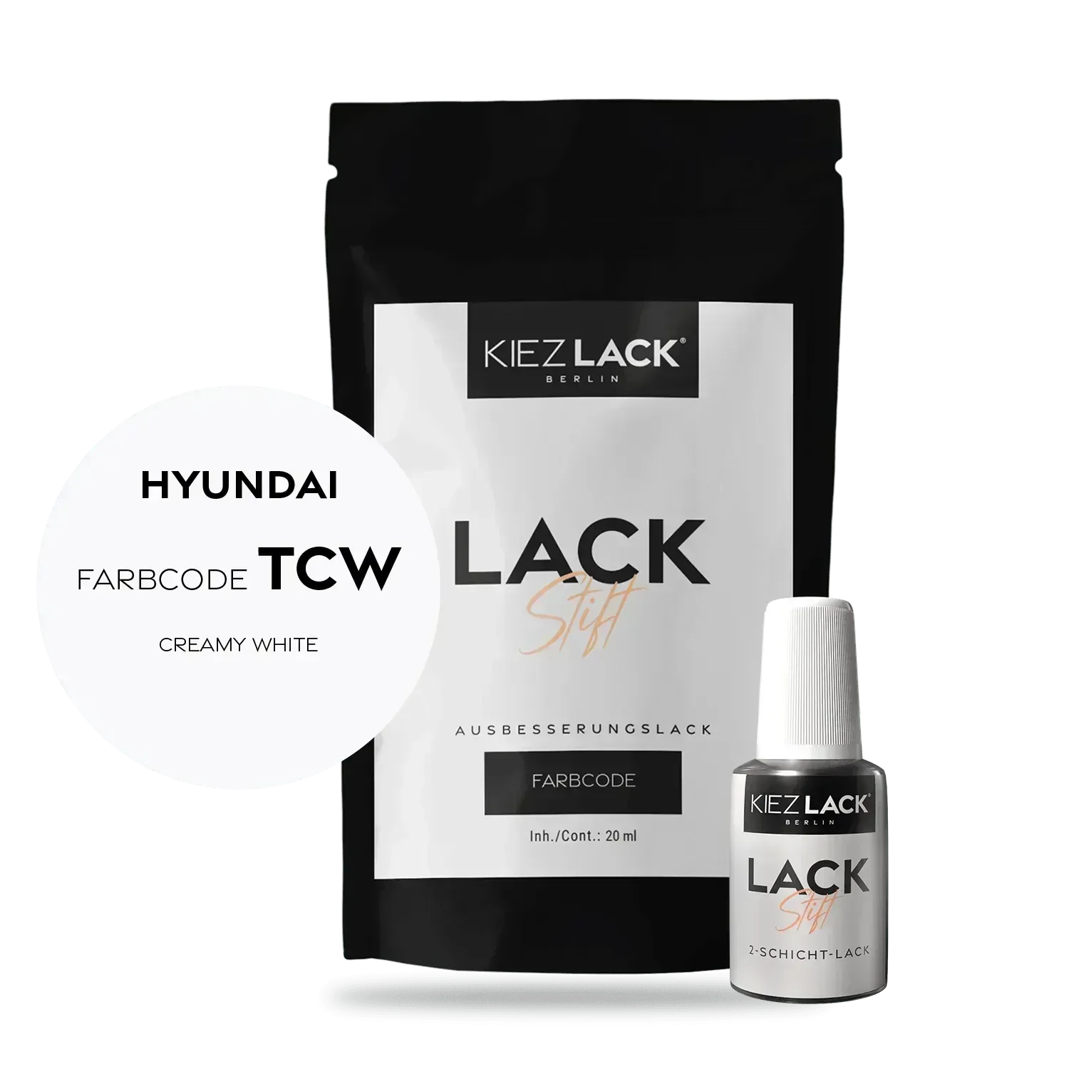 Kiezlack Lackstift Autolack Lackstift HYUNDAI TCW CREAMY WHITE