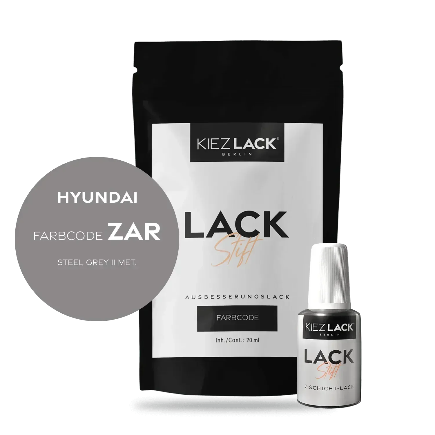 Kiezlack Lackstift Autolack Lackstift HYUNDAI ZAR STEEL GREY II MET.