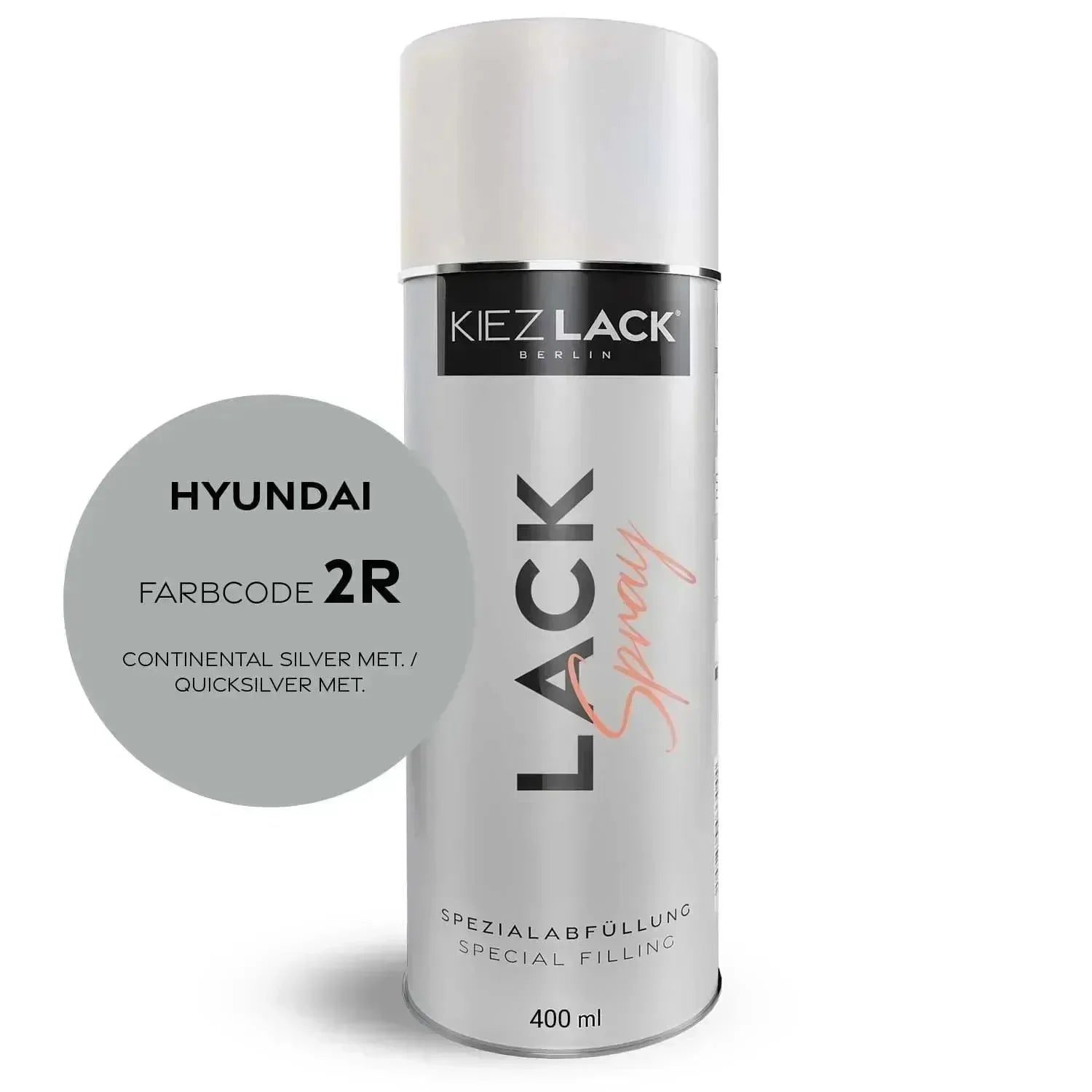 Kiezlack Lackspray Autolack Spraydose HYUNDAI 2R CONTINENTAL SILVER MET.