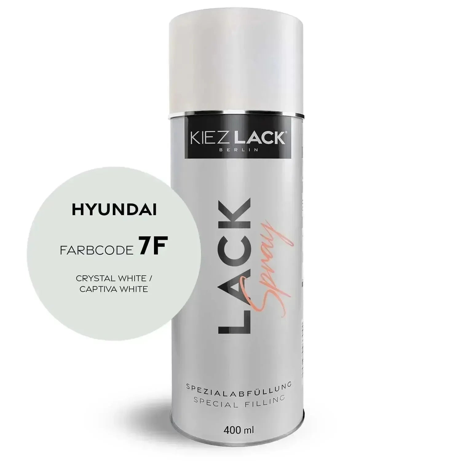 Kiezlack Lackspray Autolack Spraydose HYUNDAI 7F CRYSTAL WHITE
