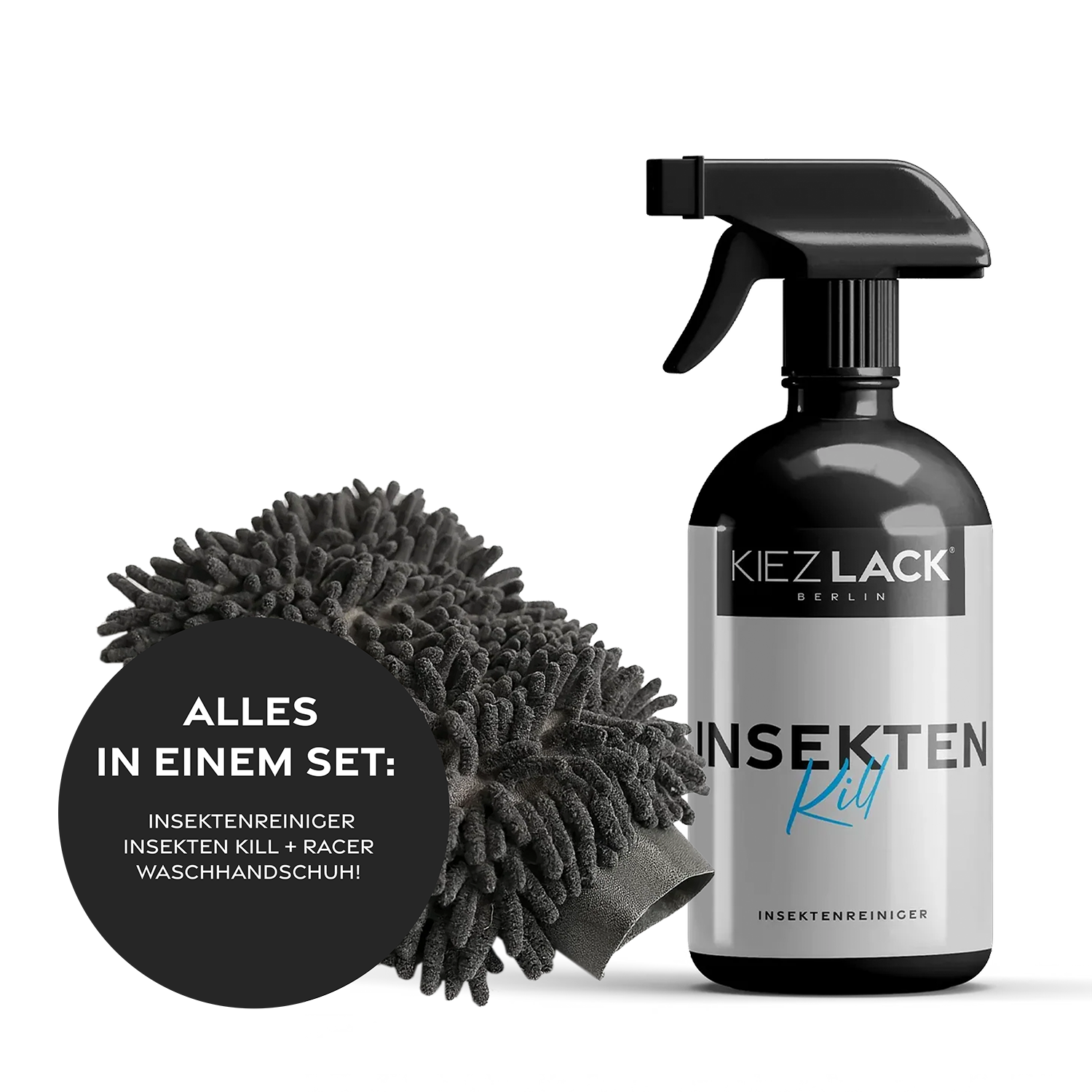 Kiezlack Insektenreiniger INSEKTEN KILL 500ml + Waschhandschuh RACER Kiezlack Insektenreiniger INSEKTEN KILL 500ml