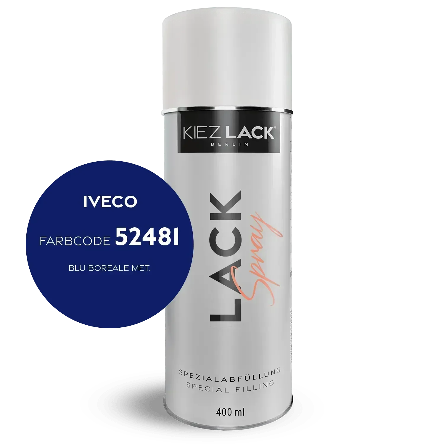 Kiezlack Lackspray Autolack Spraydose IVECO 52481 BLU BOREALE MET. Lackspray