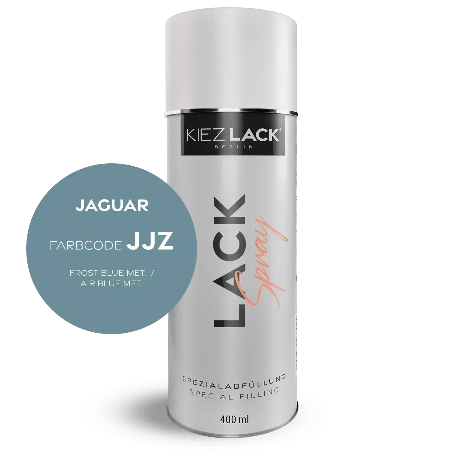 Kiezlack Lackspray Autolack Spraydose JAGUAR JJZ FROST BLUE MET. Lackspray