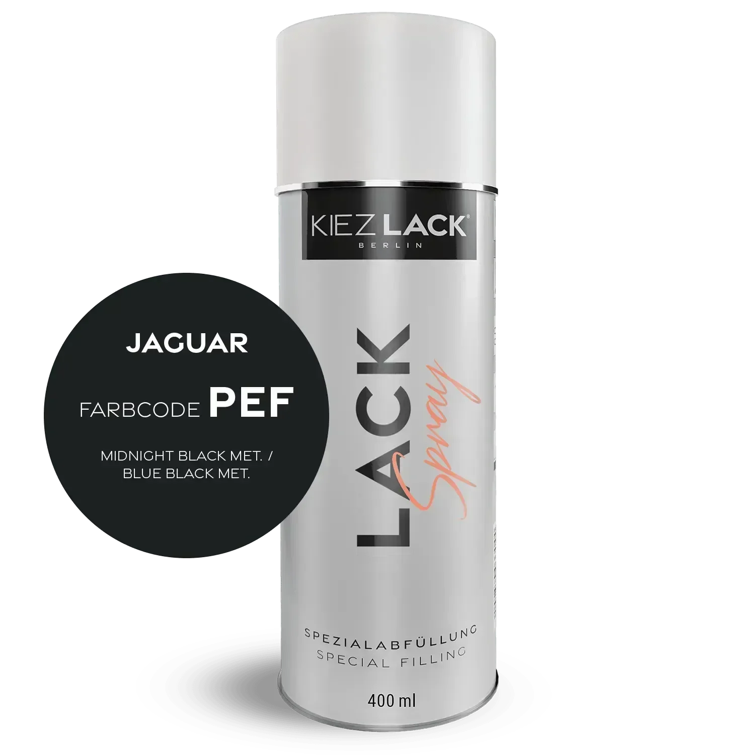 Kiezlack Lackspray Autolack Spraydose JAGUAR PEF MIDNIGHT BLACK MET. Lackspray