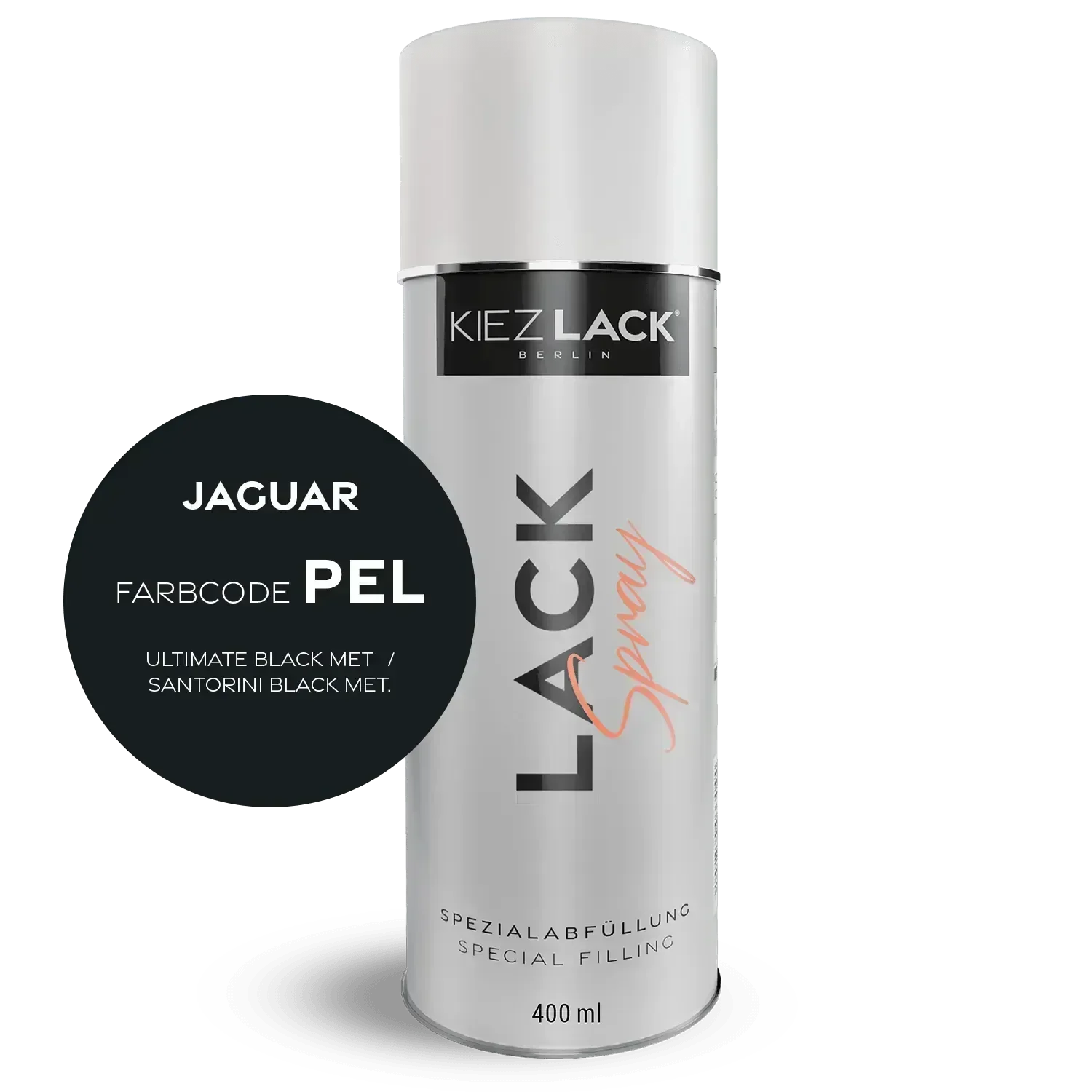 Kiezlack Lackspray Autolack Spraydose JAGUAR PEL ULTIMATE BLACK MET Lackspray
