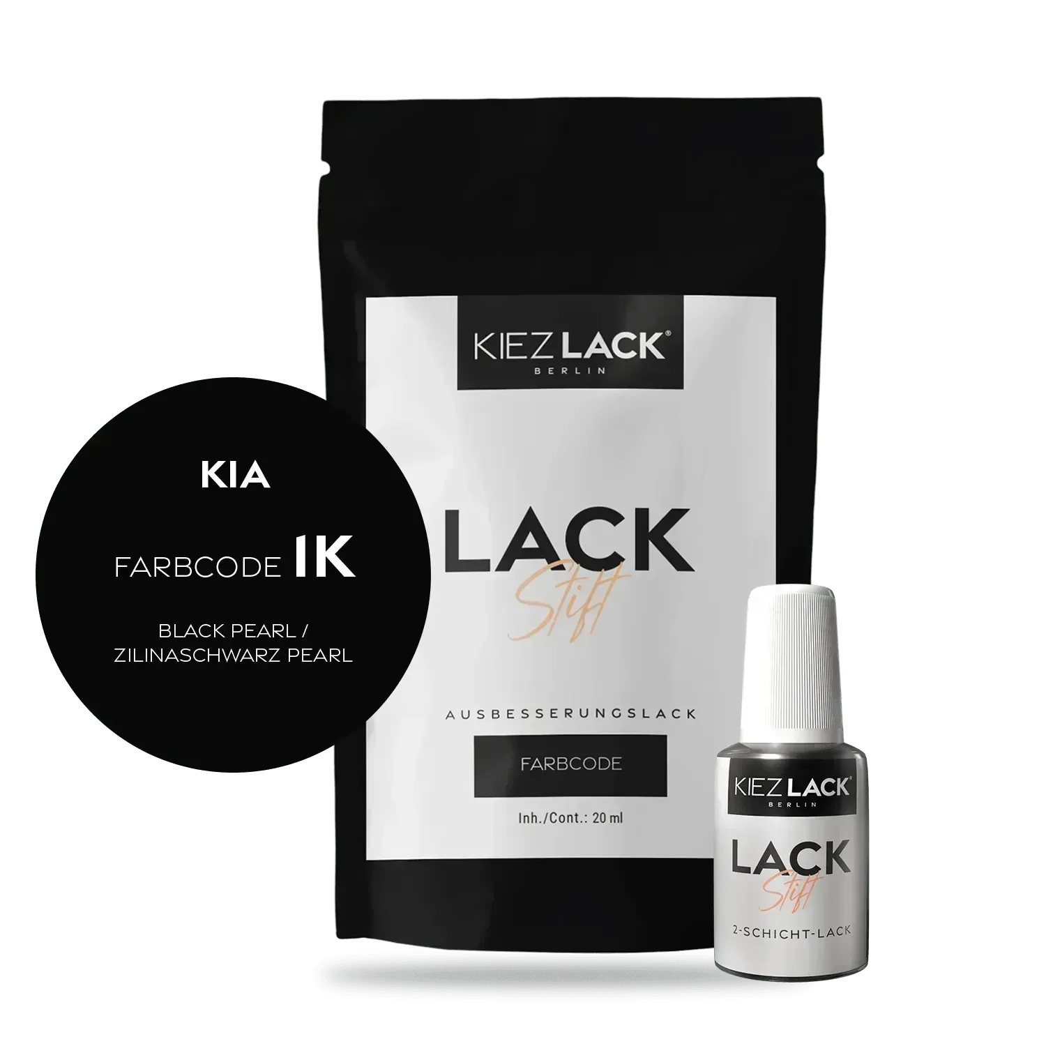 Kiezlack Lackstift Autolack Lackstift KIA 1K BLACK PEARL
