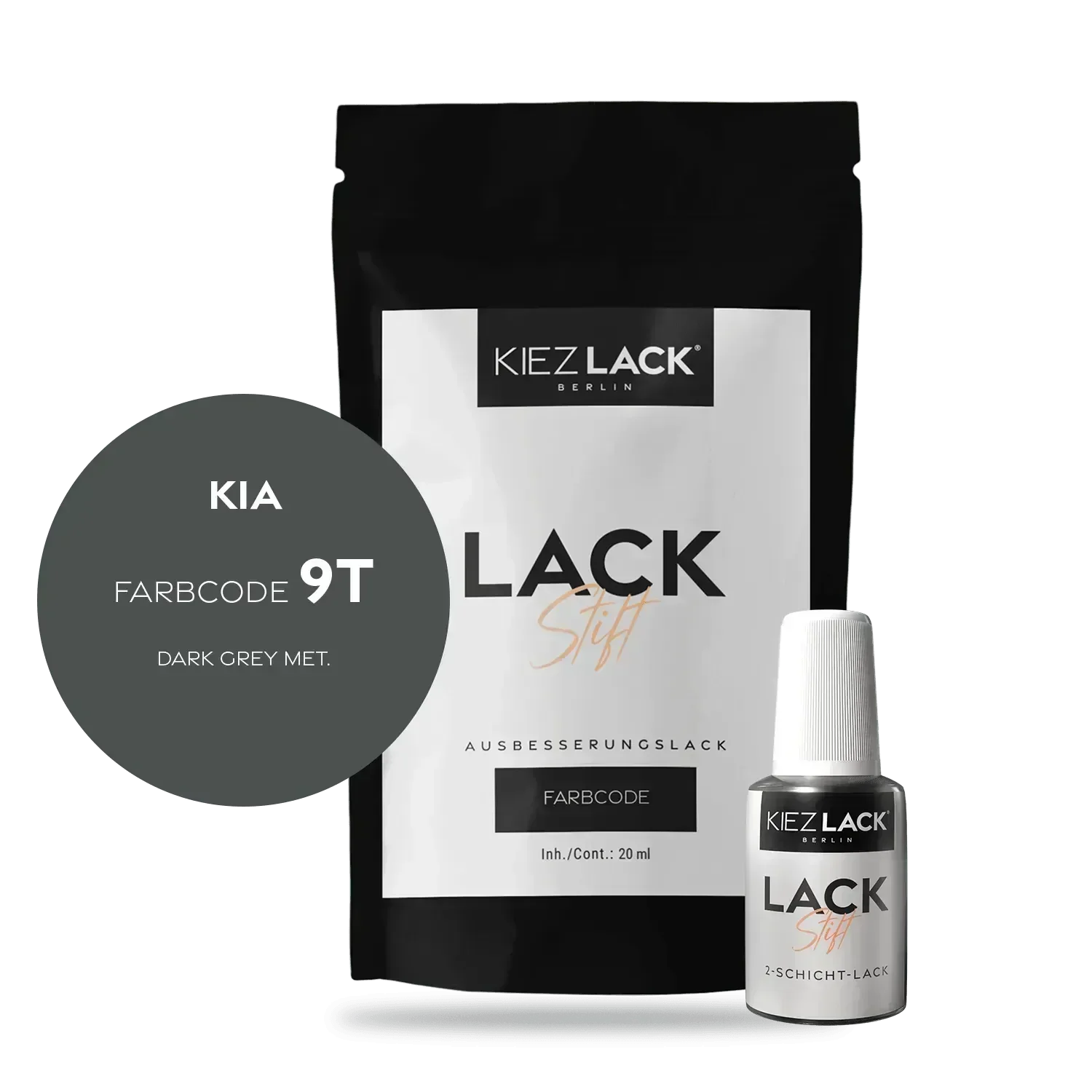 Kiezlack Lackstift Autolack Lackstift KIA 9T DARK GREY MET.