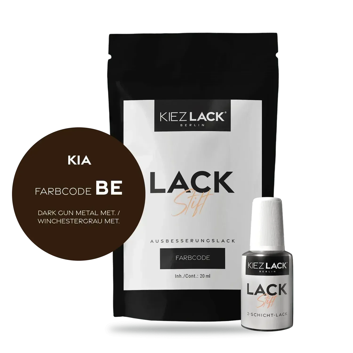 Kiezlack Lackstift Autolack Lackstift KIA BE DARK GUN METAL MET.