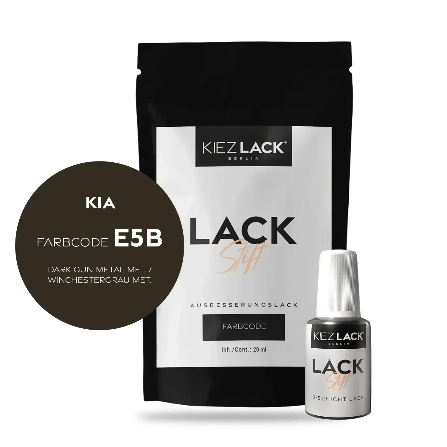 Kiezlack Lackstift Autolack Lackstift KIA E5B DARK GUN METAL MET.