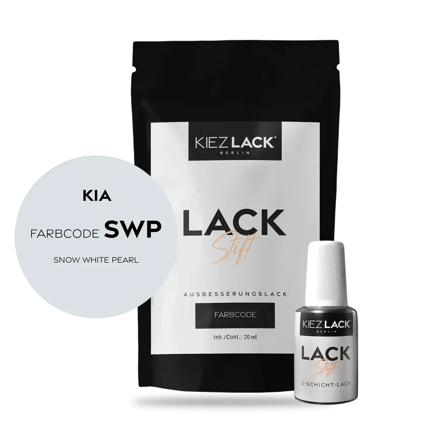 Kiezlack Lackstift Autolack Lackstift KIA SWP SNOW WHITE PEARL