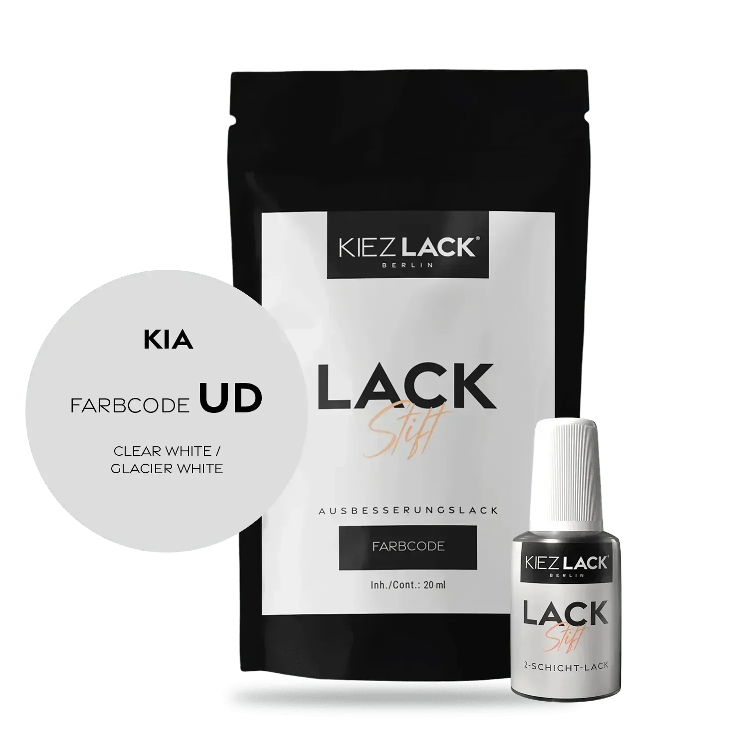 Kiezlack Lackstift Autolack Lackstift KIA UD CLEAR WHITE