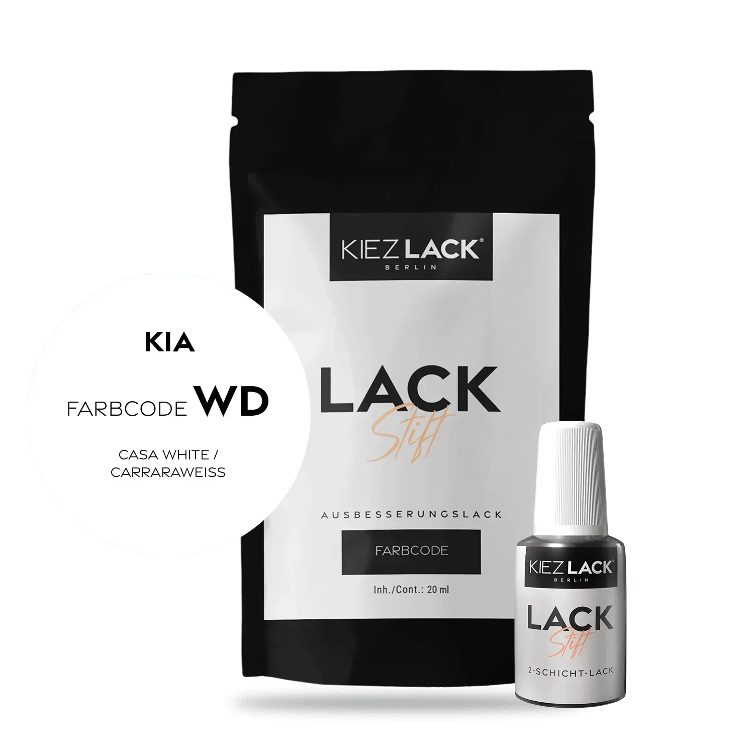 Autolack Lackstift KIA WD CASA WHITE - Kiezlack