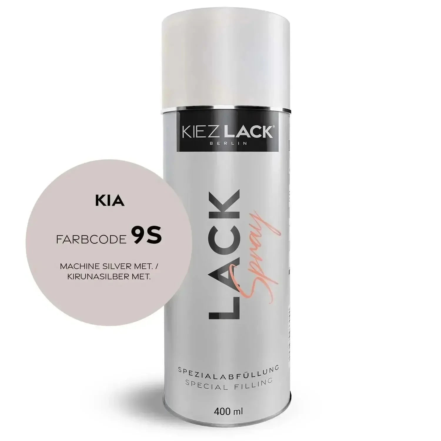 Kiezlack Lackspray Autolack Spraydose KIA 9S MACHINE SILVER MET.