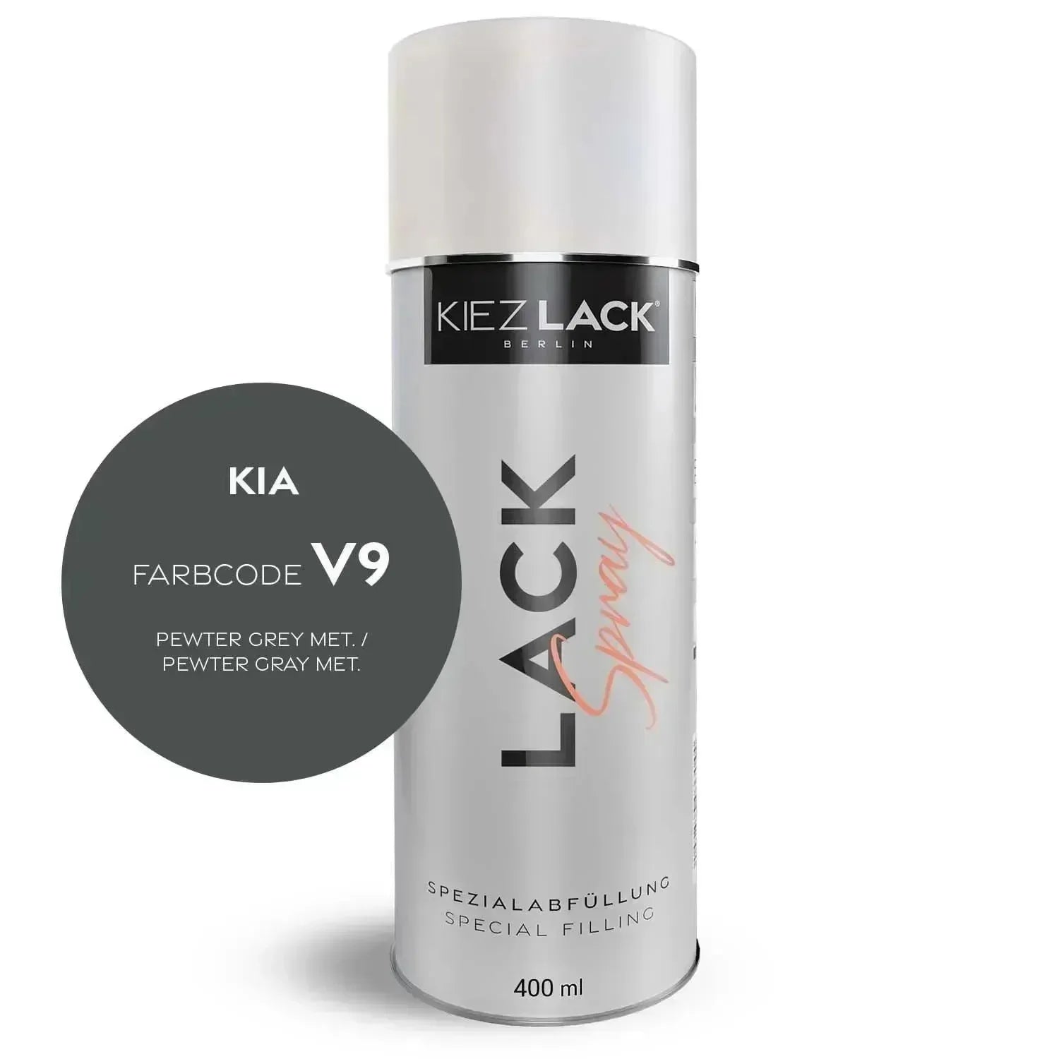 Kiezlack Lackspray Autolack Spraydose KIA V9 PEWTER GREY MET.