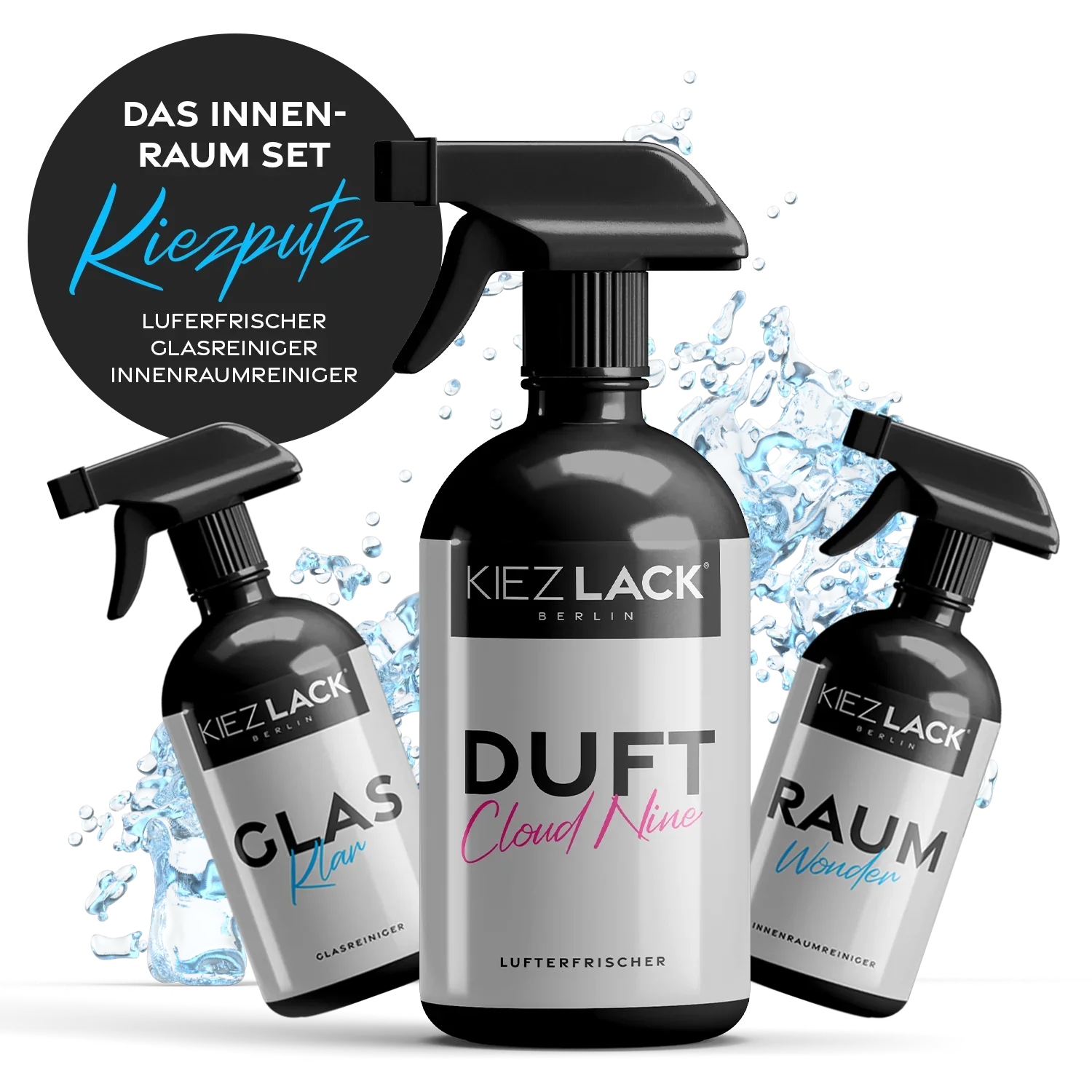 Kiezlack KIEZPUTZ 3er-Set - Reiniger für Glas & Innenraum