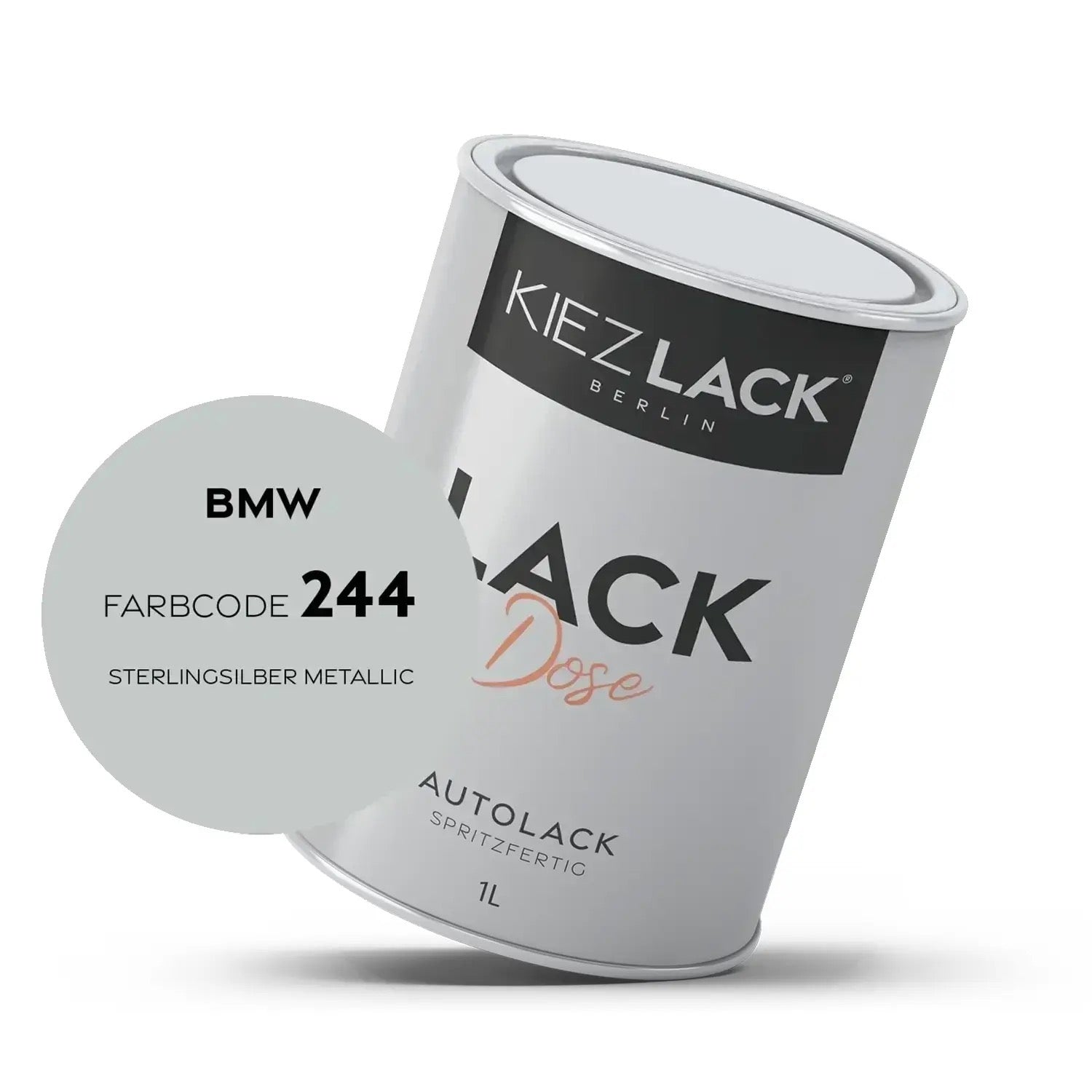 1K Autolack Lackdose Basislack spritzfertig BMW 244 STERLINGSILBER Metallic