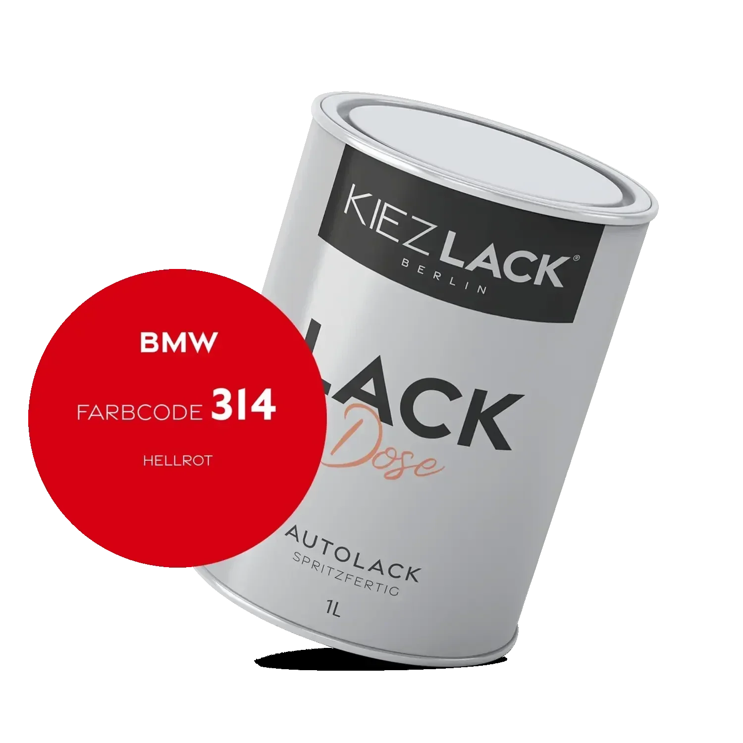 Kiezlack 1K Autolack Lackdose Basislack spritzfertig BMW 314 HELLROT
