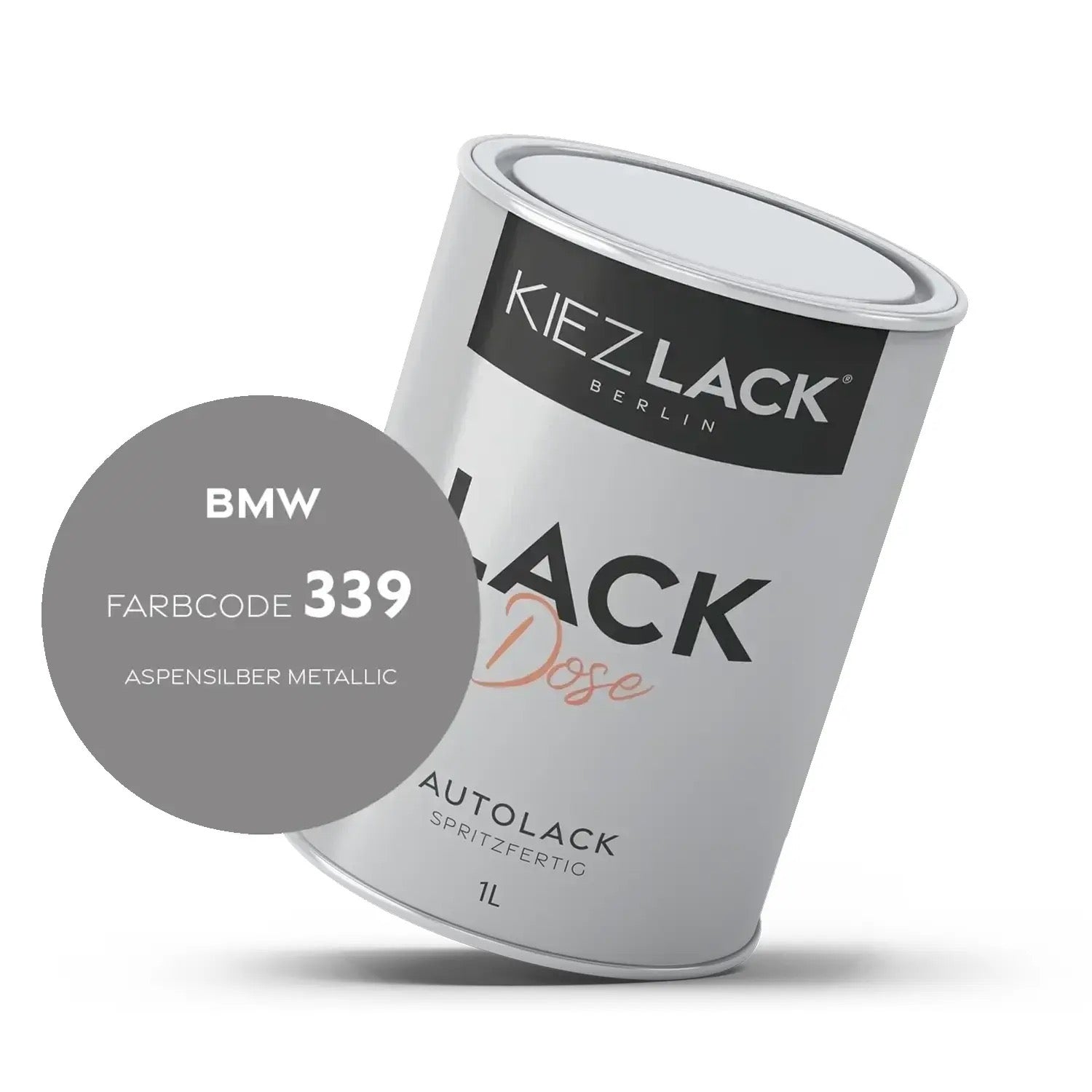 1K Autolack Lackdose Basislack spritzfertig BMW 339 ASPENSILBER Metallic