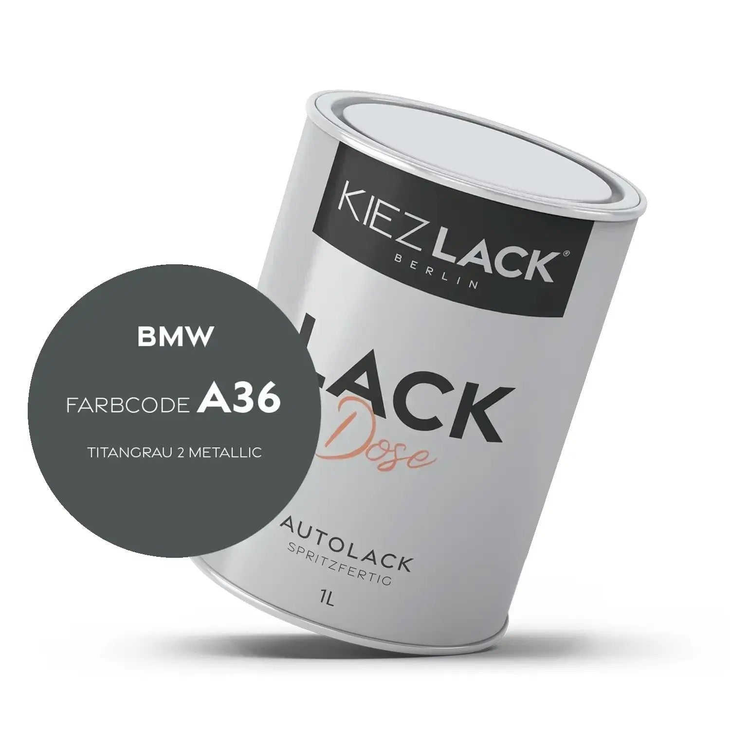 Kiezlack 1K Autolack Lackdose Basislack spritzfertig BMW A36 TITANGRAU 2 Metallic