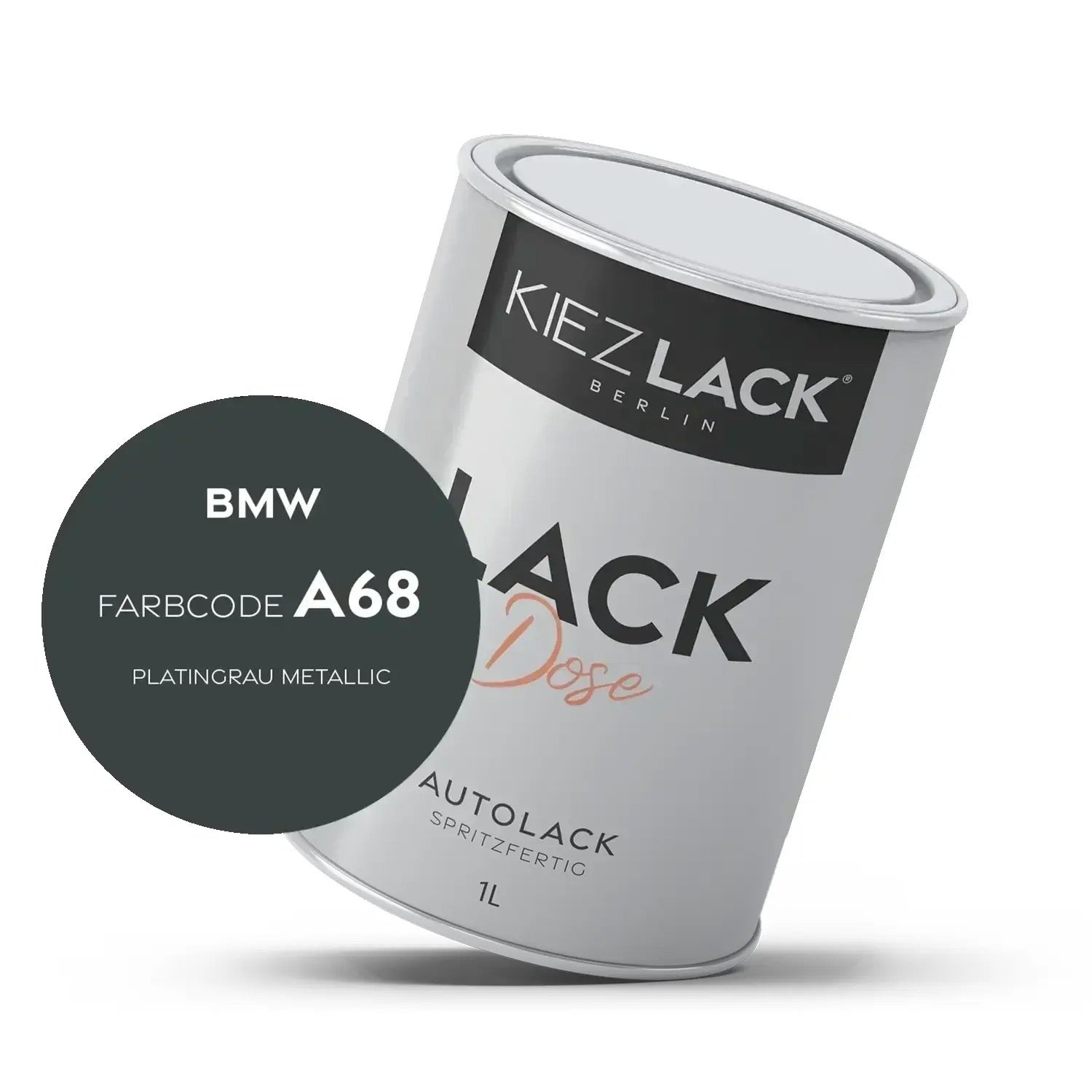 Kiezlack 1K Autolack Lackdose Basislack spritzfertig BMW A68 PLATINGRAU Metallic