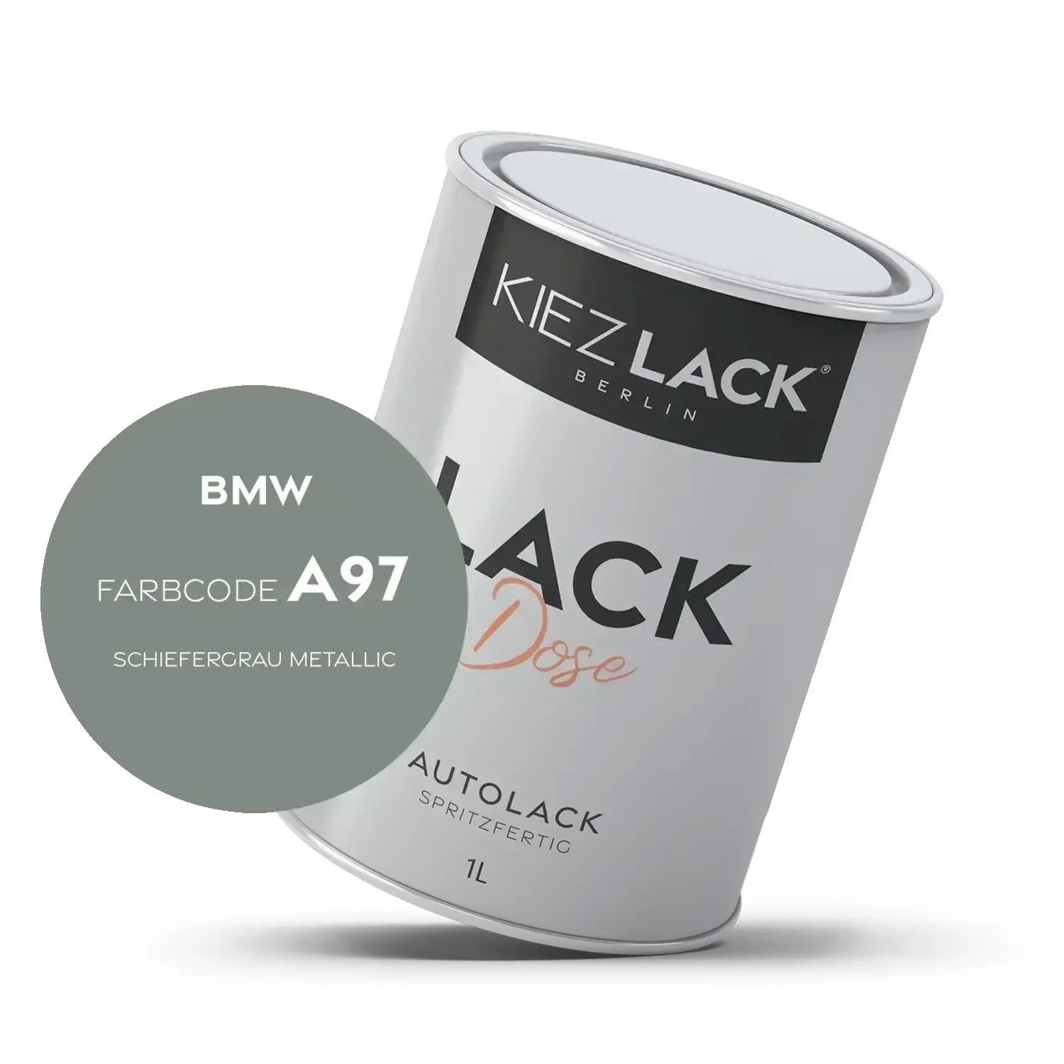 Kiezlack 1K Autolack Lackdose Basislack spritzfertig BMW A97 SCHIEFERGRAU Metallic