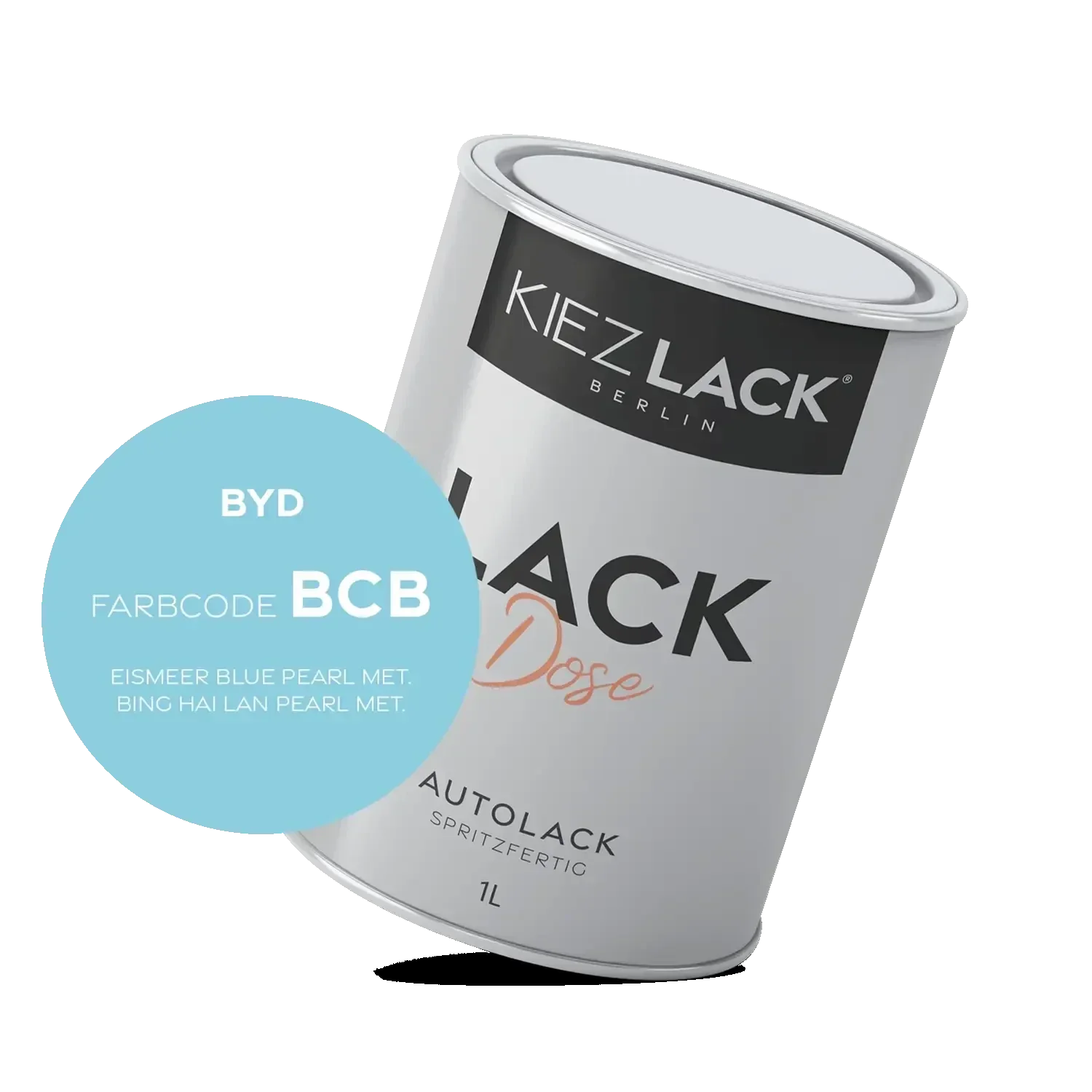 Kiezlack 1K Autolack Lackdose Basislack spritzfertig BYD BCB EISMEER BLUE PEARL MET.