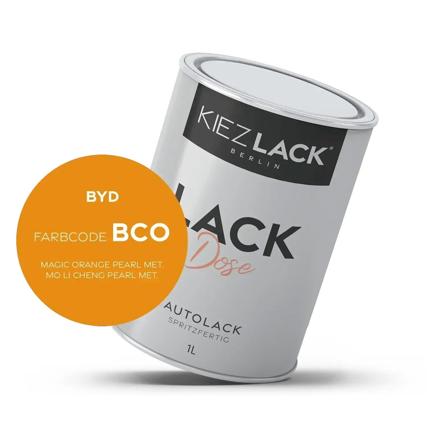Kiezlack 1K Autolack Lackdose Basislack spritzfertig BYD BCO MAGIC ORANGE PEARL MET.