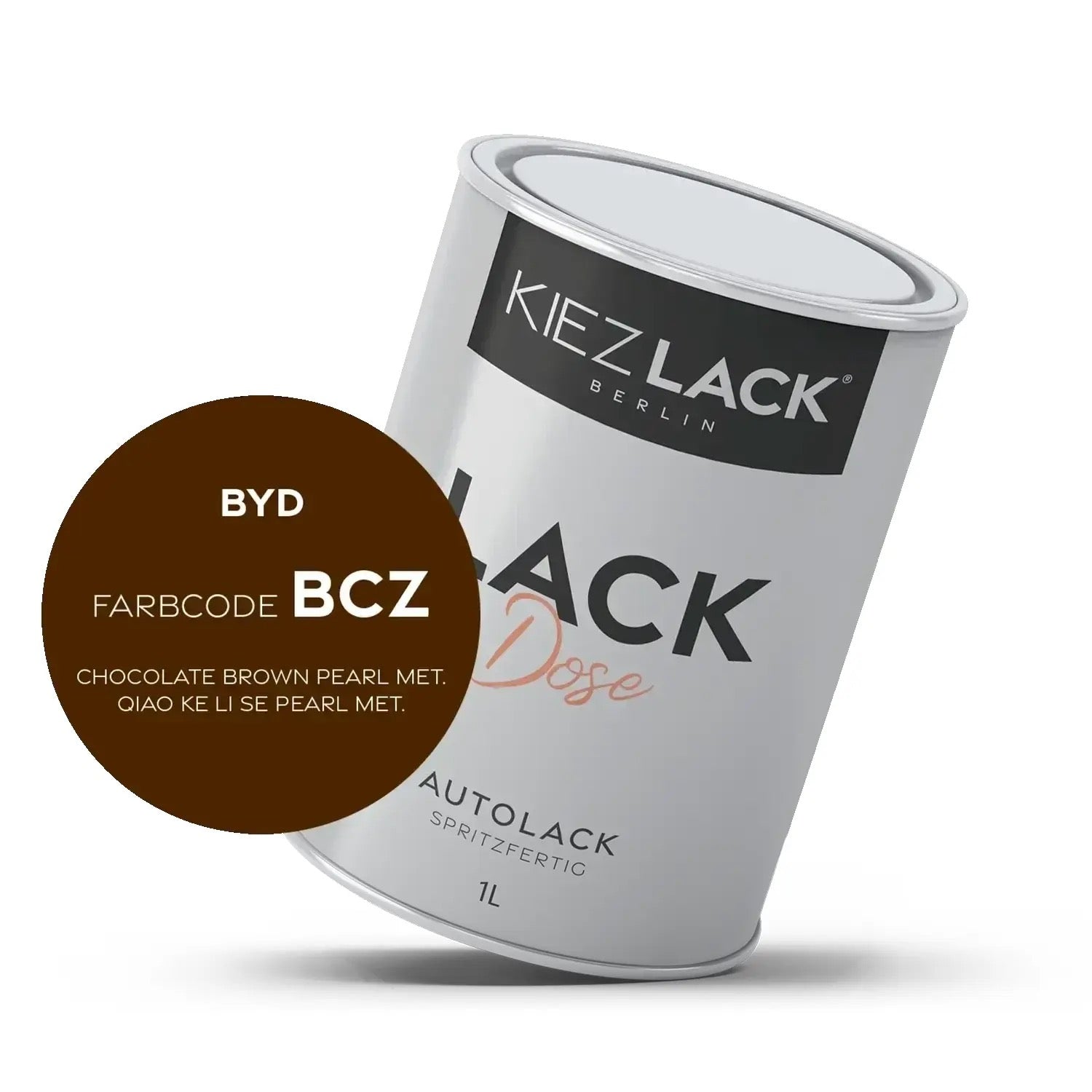 Kiezlack 1K Autolack Lackdose Basislack spritzfertig BYD BCZ CHOCOLATE BROWN PEARL MET.