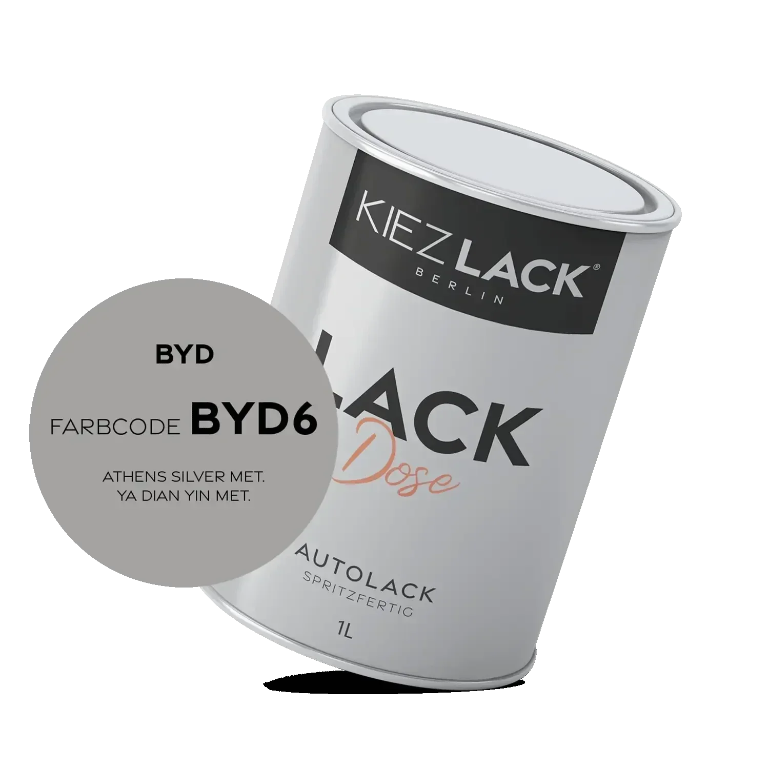 Kiezlack 1K Autolack Lackdose Basislack spritzfertig BYD BYD6 ATHENS SILVER MET.