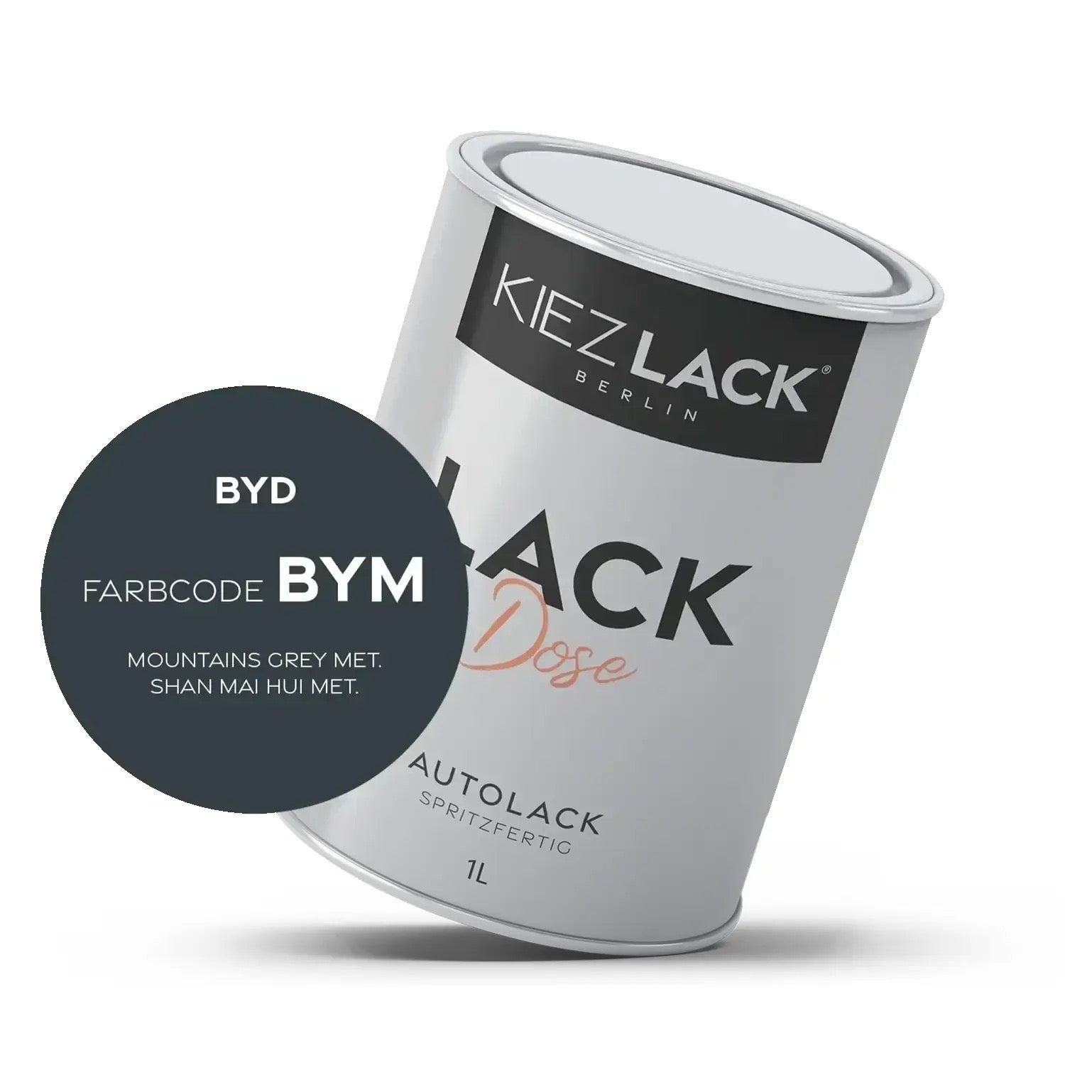 Kiezlack 1K Autolack Lackdose Basislack spritzfertig BYD BYM MOUNTAINS GREY MET.