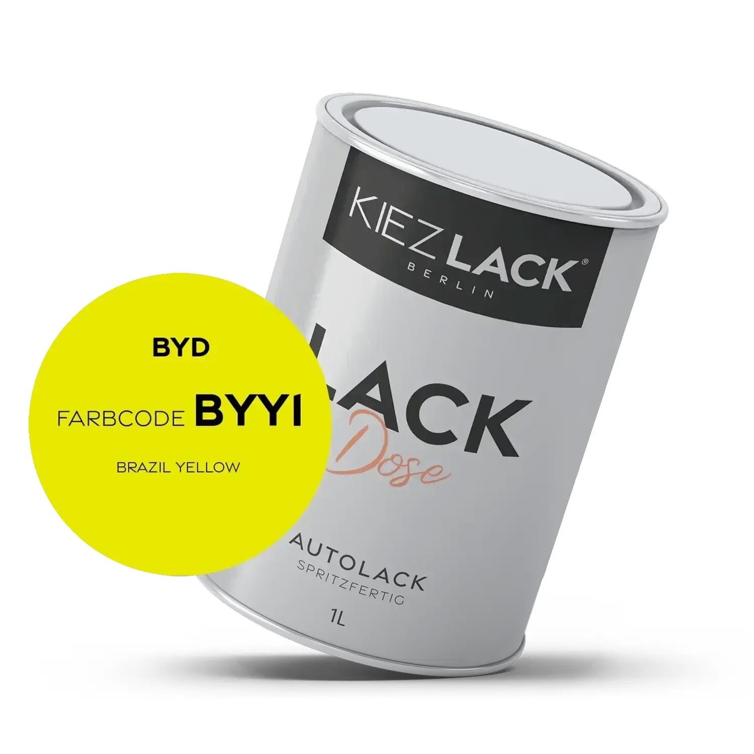 Kiezlack 1K Autolack Lackdose Basislack spritzfertig BYD BYY1 BRAZIL YELLOW