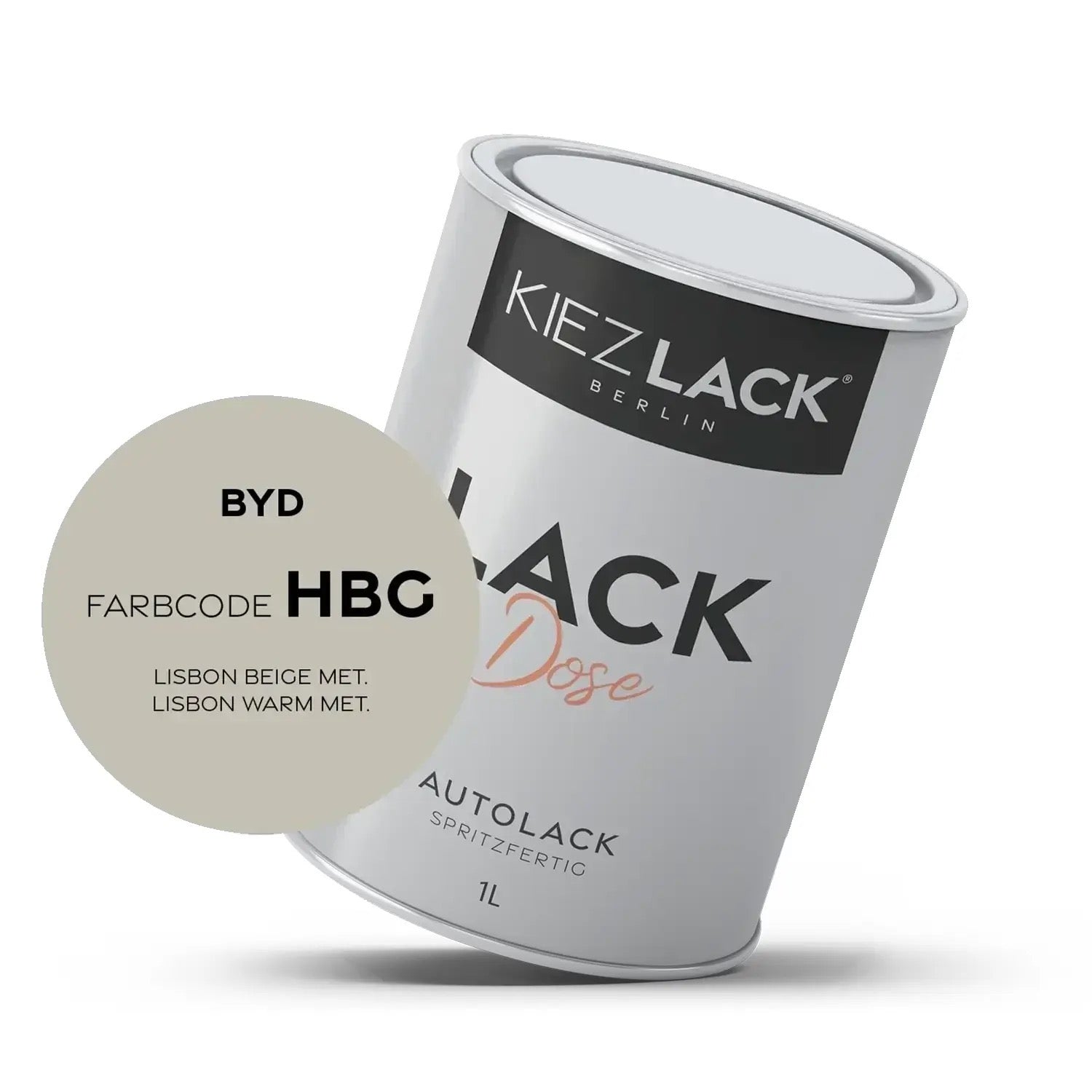 Kiezlack 1K Autolack Lackdose Basislack spritzfertig BYD HBG LISBON BEIGE MET.