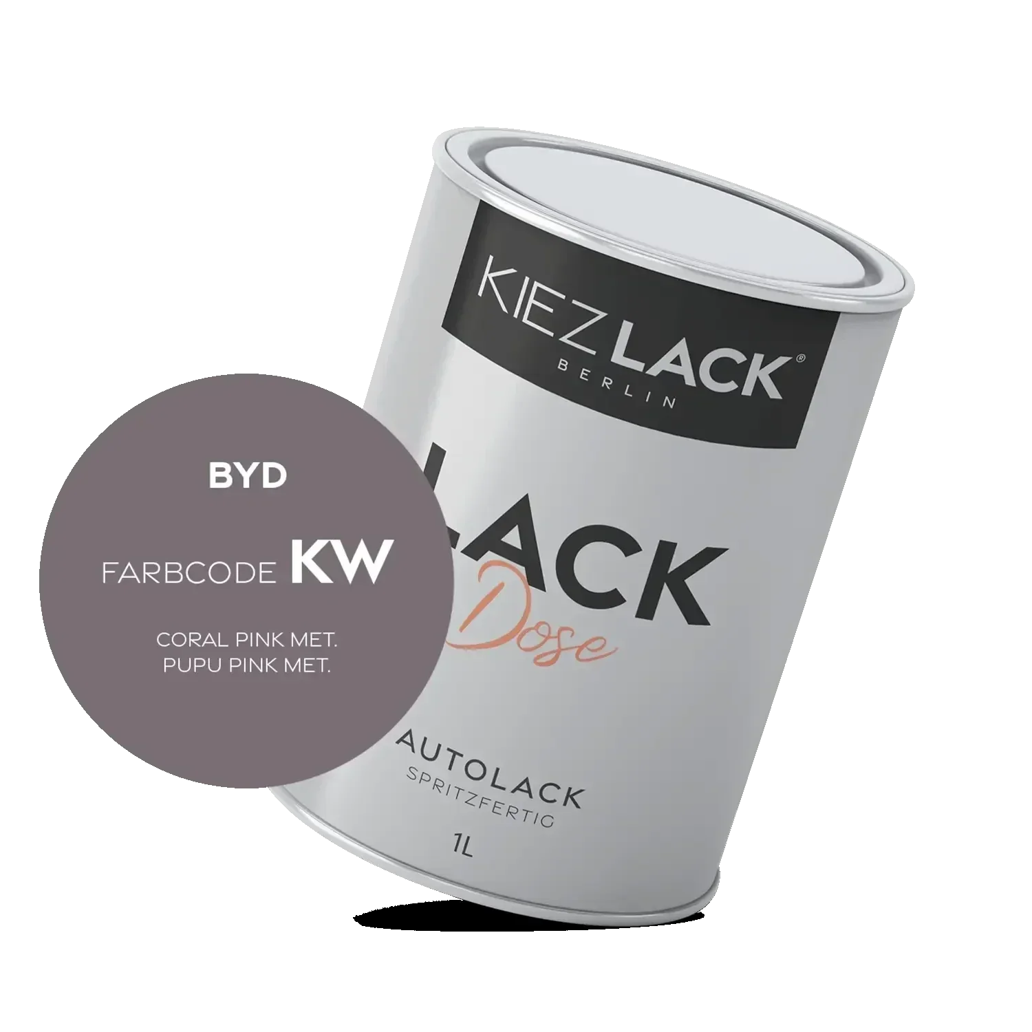 Kiezlack 1K Autolack Lackdose Basislack spritzfertig BYD KW CORAL PINK MET.