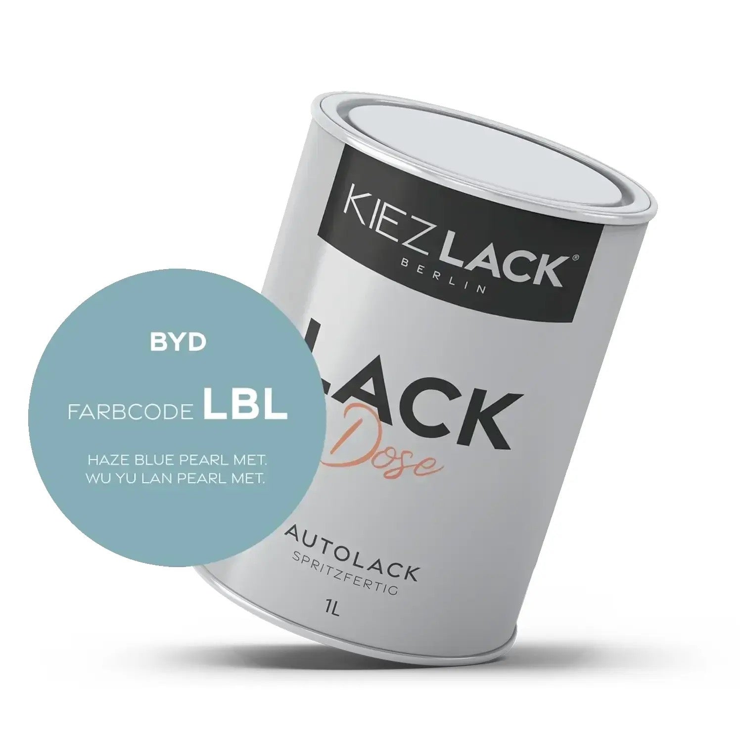 Kiezlack 1K Autolack Lackdose Basislack spritzfertig BYD LBL HAZE BLUE PEARL MET.